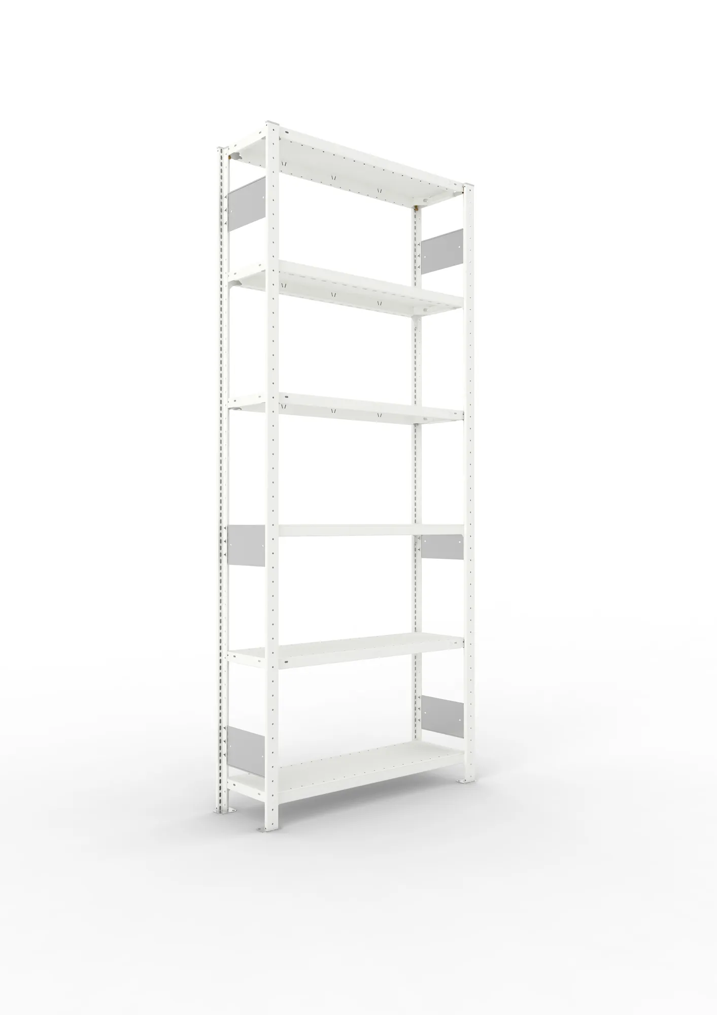 META CLIP S3 | Fachbodenregal | Grundregal | 2500 x 1000 x 300 mm | Fachlast 150 kg | 5+1 Ebenen | Längsriegel | RAL 7035