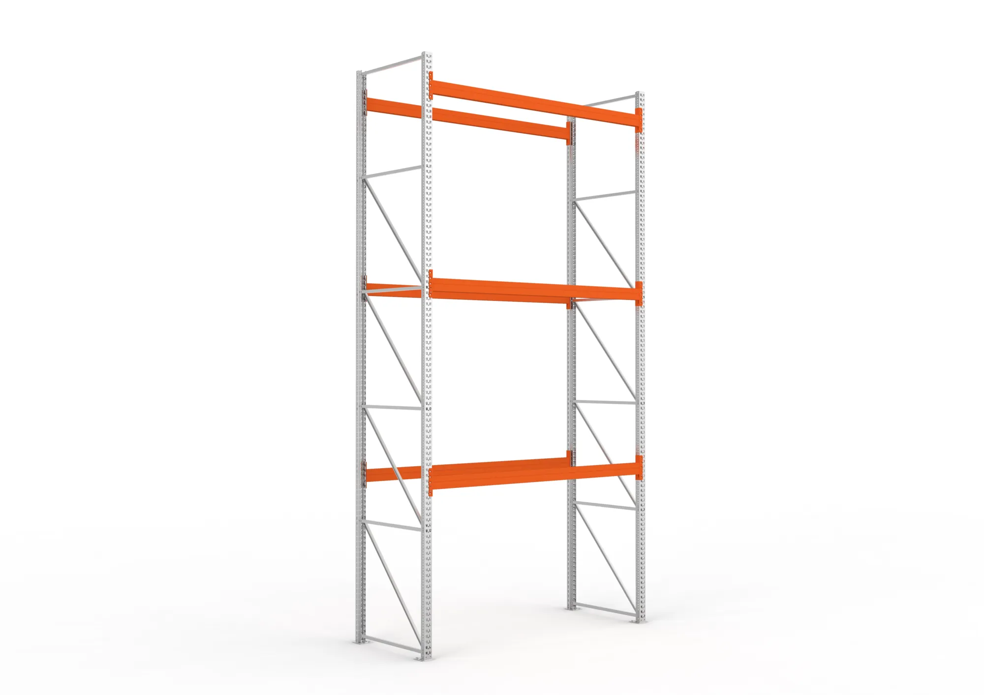 META MULTIPAL | Palettenregal | Grundregal | 5500 x 2700 x 1100 mm | Fachlast 900 kg | 4 Ebenen | 12 Paletten | verzinkt