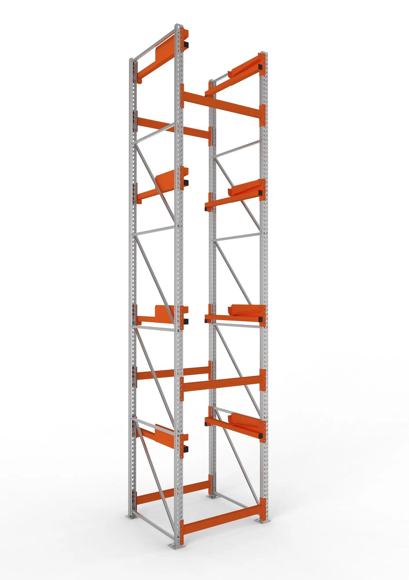META MULTIPAL | Kabeltrommelregal | Grundregal | 5500 x 1100 x 1100 mm | Feldlast 5500 kg | 4 Ebenen | Typ 2 | RAL 5010