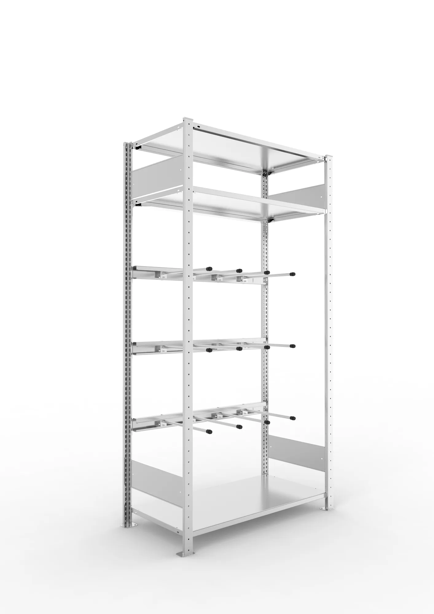 Quick V-belt rack St 2000 x 1000 x 500 3 stepped beams galv cpl.