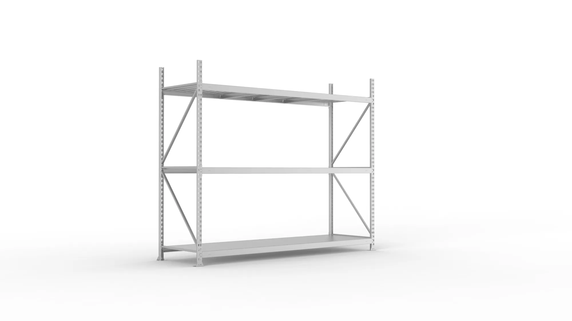 META MINI-RACK Weitspannregal | Grundregal | 2200 x 2600 x 800 mm | Fachlast 490 kg | Stahlpaneelböden | 3 Ebenen