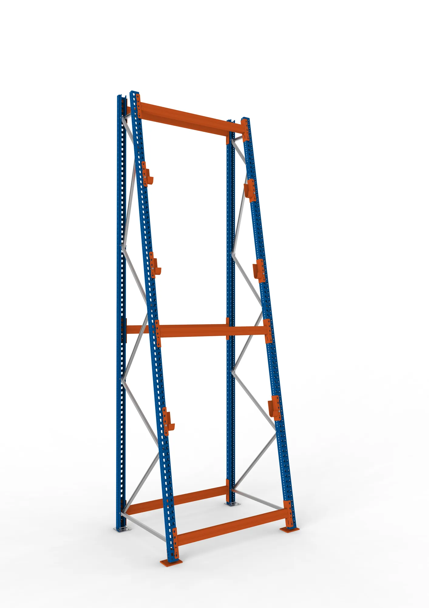 META MULTIPAL | Kabeltrommelregal | Grundregal | 4400 x 1300 x 1100 mm | Feldlast 2250 kg | 3 Ebenen | Typ 3/A-Ständer | RAL 5010