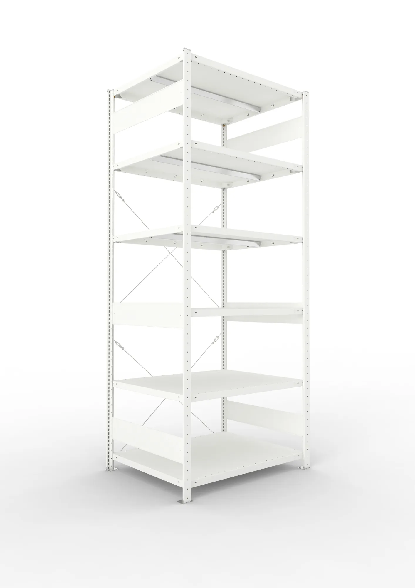 META CLIP | Fachbodenregal | Grundregal | 2500 x 1000 x 800 mm | Fachlast 330 kg | 5+1 Ebenen | RAL 7035
