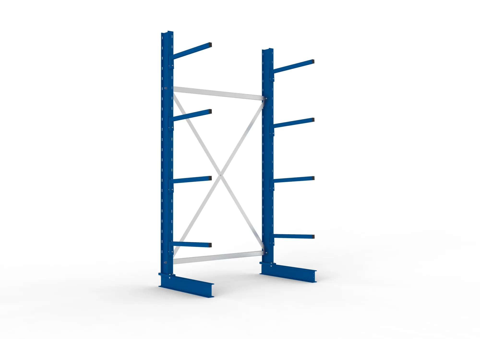 META MULTISTRONG L | Kragarmregal | Grundregal | 2500 x 1300 x 600 mm | Armlast 140 kg | einseitig | 4+1 Ebenen