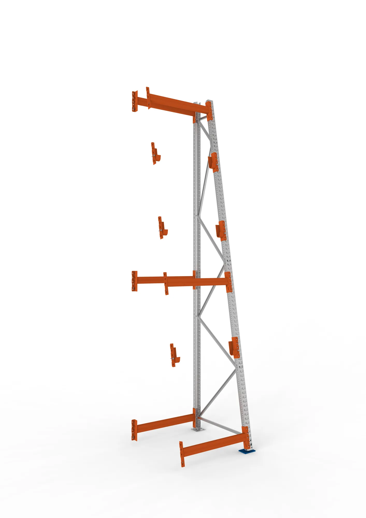 META MULTIPAL | Kabeltrommelregal | Anbauregal | 4400 x 900 x 1100 mm | Feldlast 2250 kg | 3 Ebenen | Typ 3/A-Ständer | verzinkt