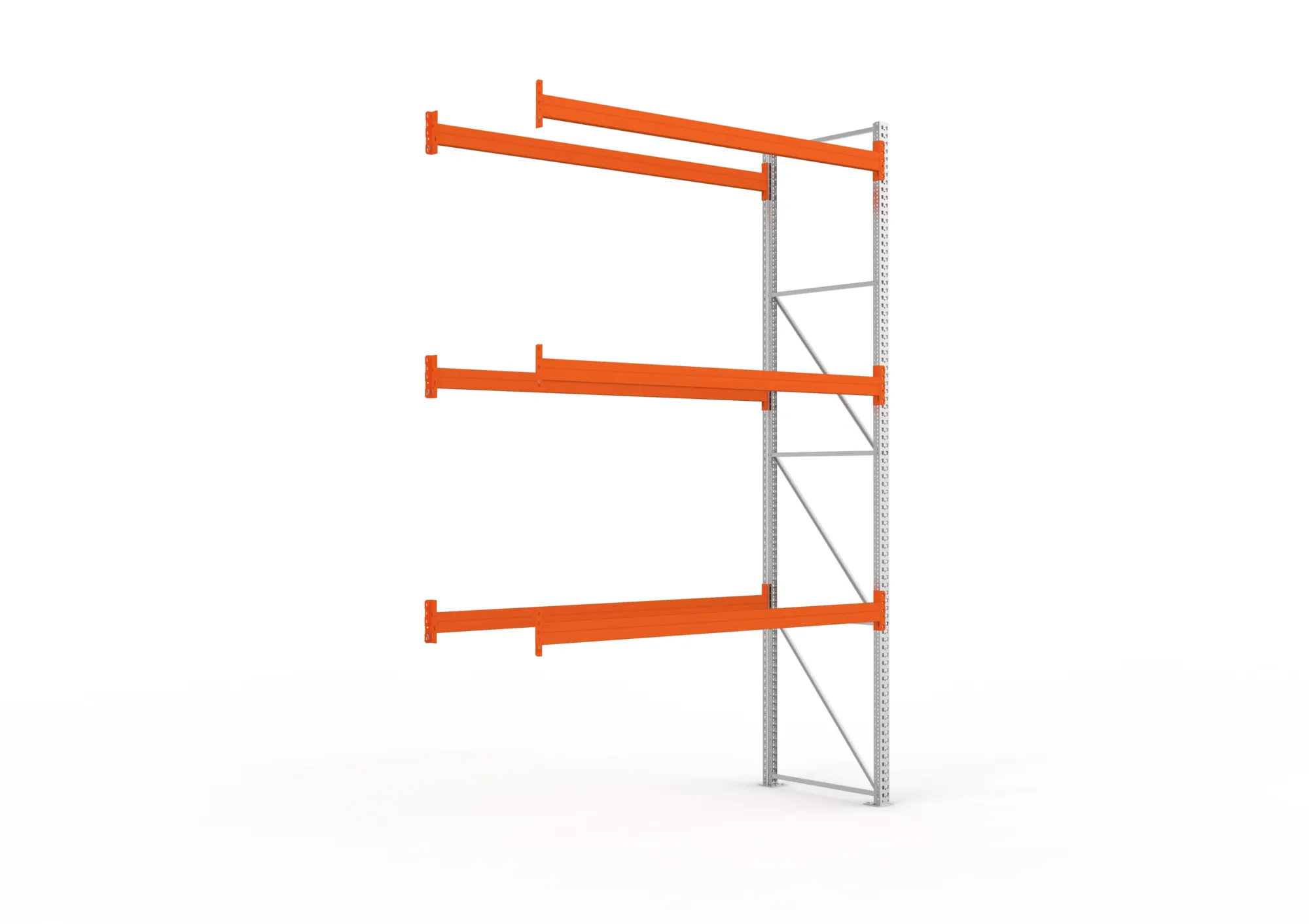 META MULTIPAL | Palettenregal | Anbauregal | 4400 x 2700 x 1100 mm | Fachlast 940 kg | 4 Ebenen | 12 Paletten | verzinkt