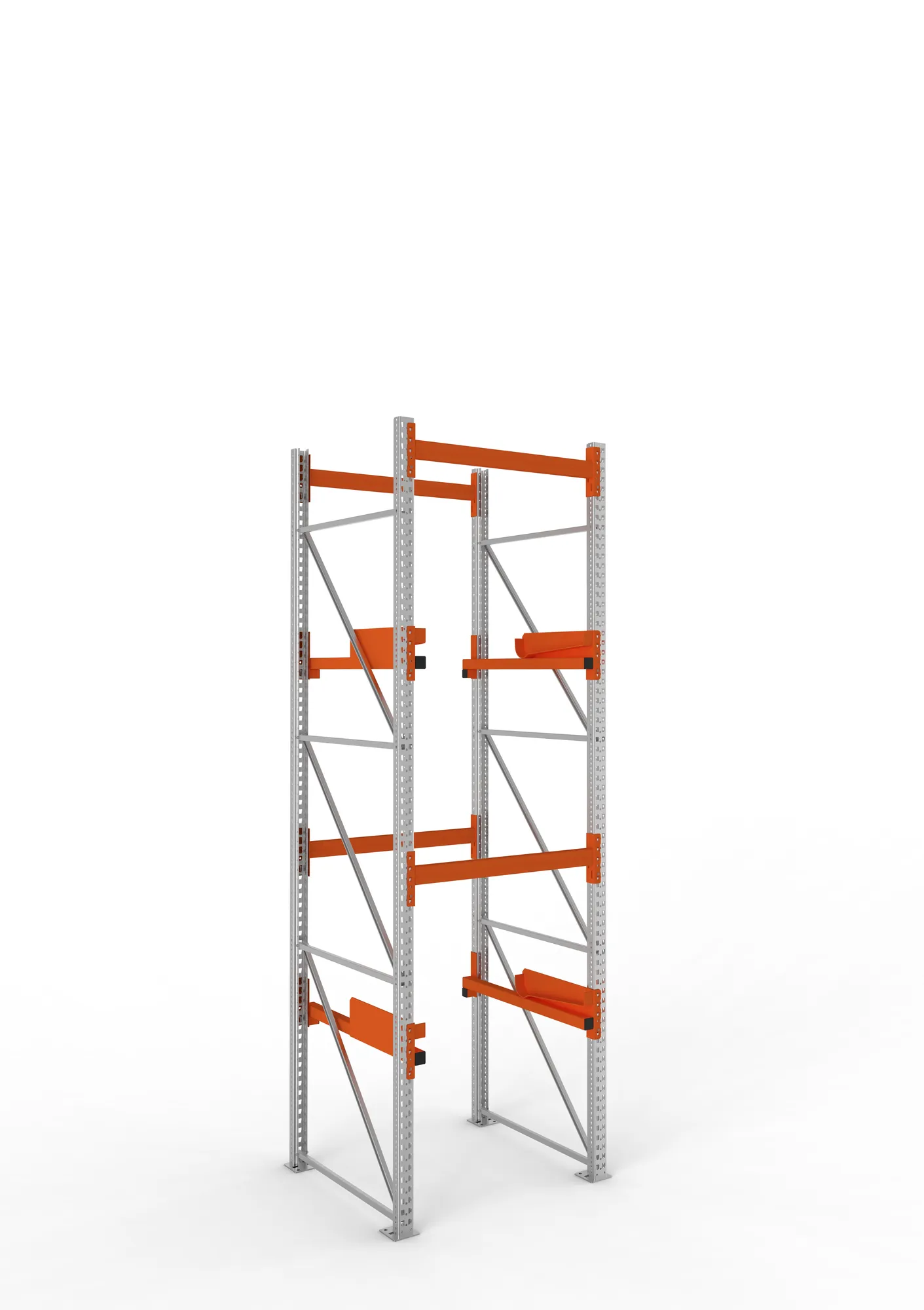 META MULTIPAL | Kabeltrommelregal | Grundregal | 3800 x 1100 x 1100 mm | Feldlast 4000 kg | 2 Ebenen | Typ 2 | RAL 5010