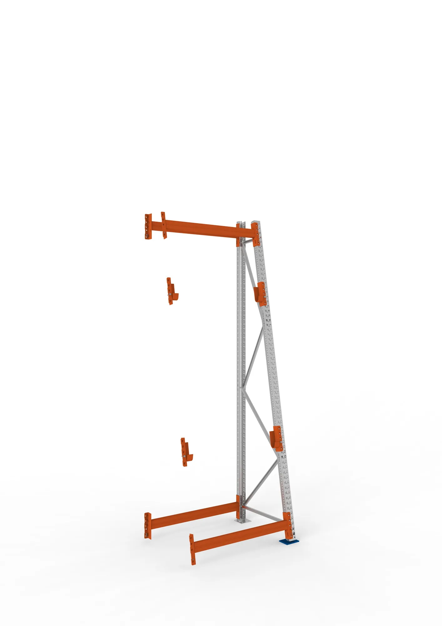 META MULTIPAL | Kabeltrommelregal | Anbauregal | 3300 x 1100 x 900 mm | Feldlast 1500 kg | 2 Ebenen | Typ 3/A-Ständer | verzinkt