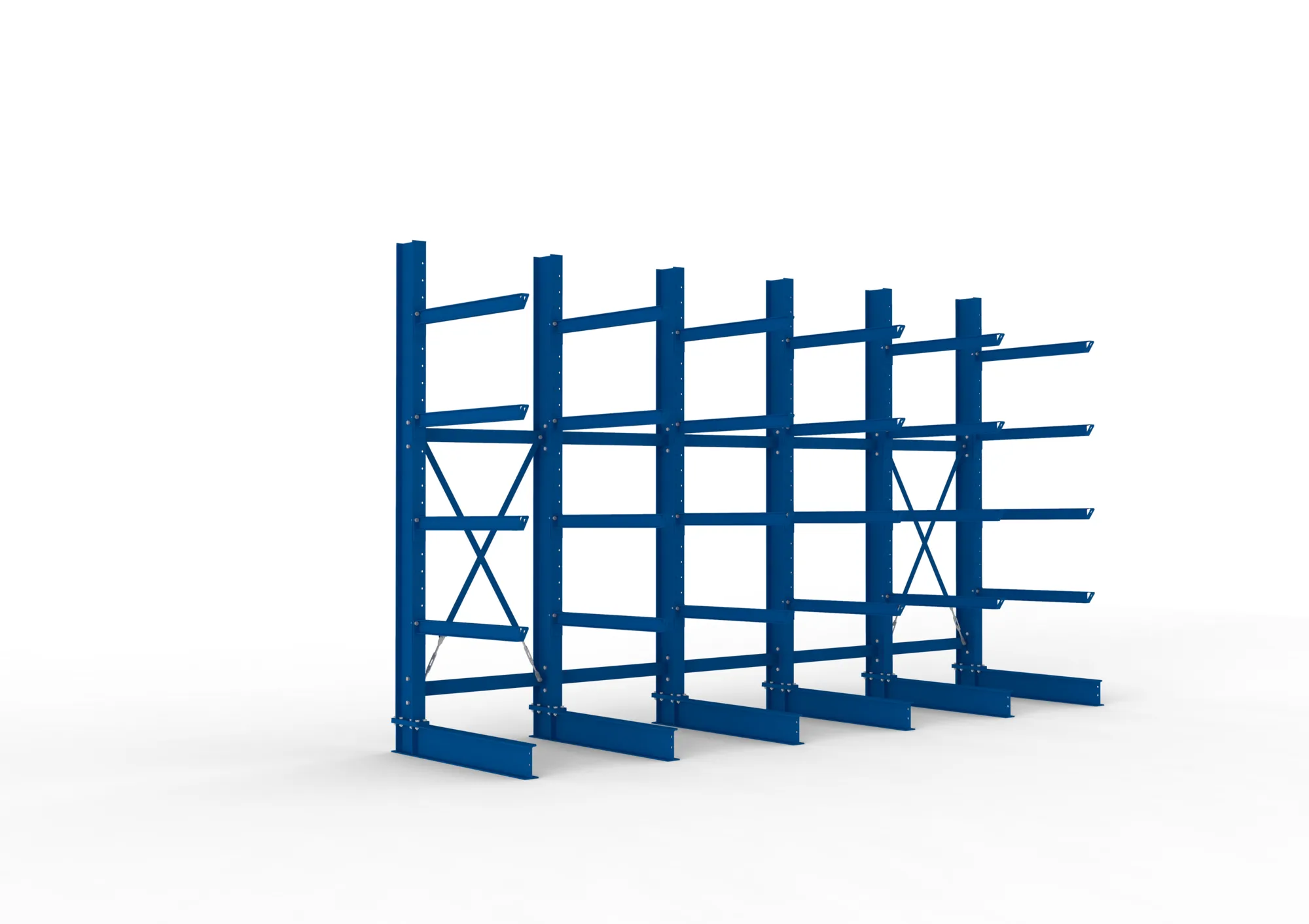 META MULTISTRONG H | Kragarmregal | 5 Felder | 3000 x 5000 x 1000 mm | Armlast 505 kg | einseitig | 4+1 Ebenen
