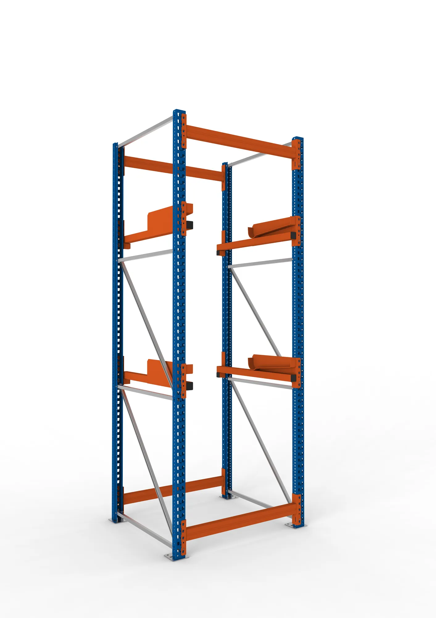 META MULTIPAL | Kabeltrommelregal | Grundregal | 3300 x 1100 x 1100 mm | Feldlast 4000 kg | 2 Ebenen | Typ 2 | RAL 5010