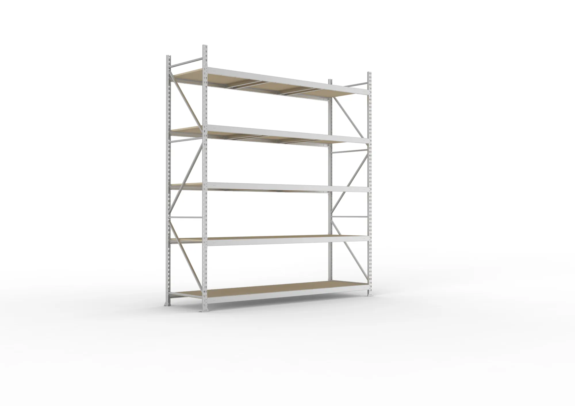 META MINI-RACK Weitspannregal | Grundregal | 3000 x 2600 x 800 mm | Fachlast 490 kg | Spanplattenböden | 5 Ebenen
