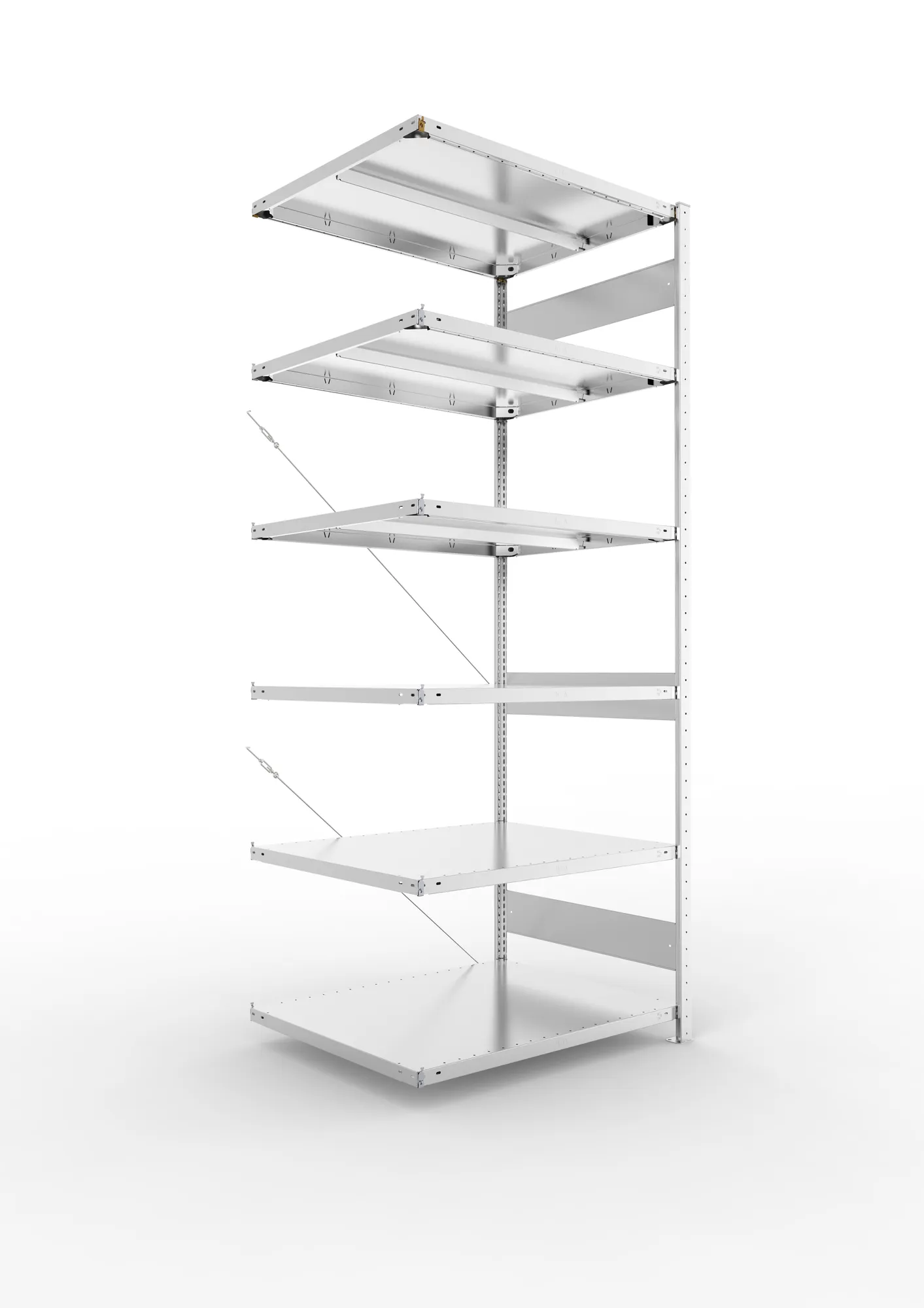 META CLIP | Fachbodenregal | Anbauregal | 2500 x 1000 x 800 mm | Fachlast 330 kg | 5+1 Ebenen | verzinkt