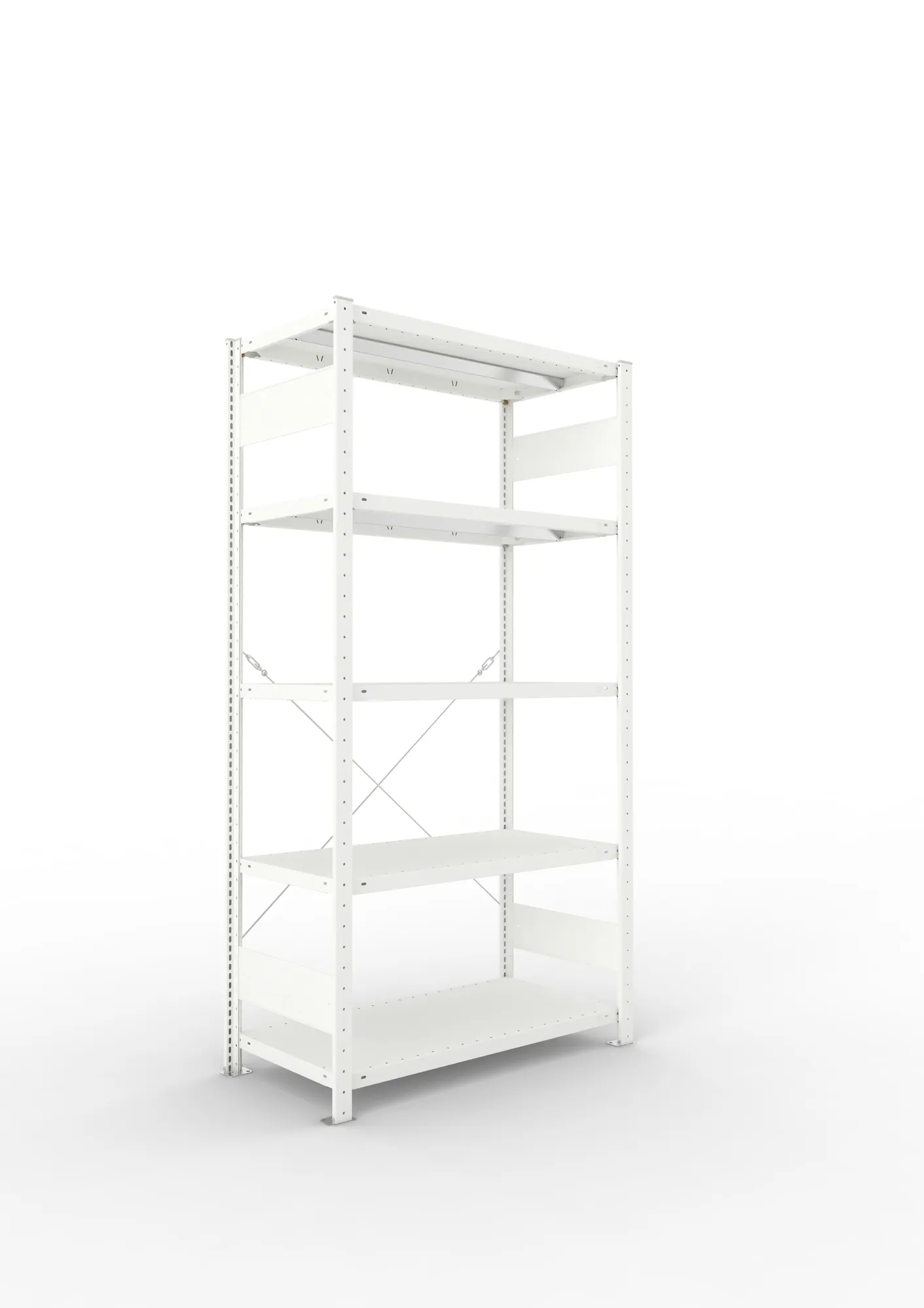 META CLIP | Fachbodenregal | Grundregal | 2000 x 1000 x 500 mm | Fachlast 330 kg | 4+1 Ebenen | RAL 7035