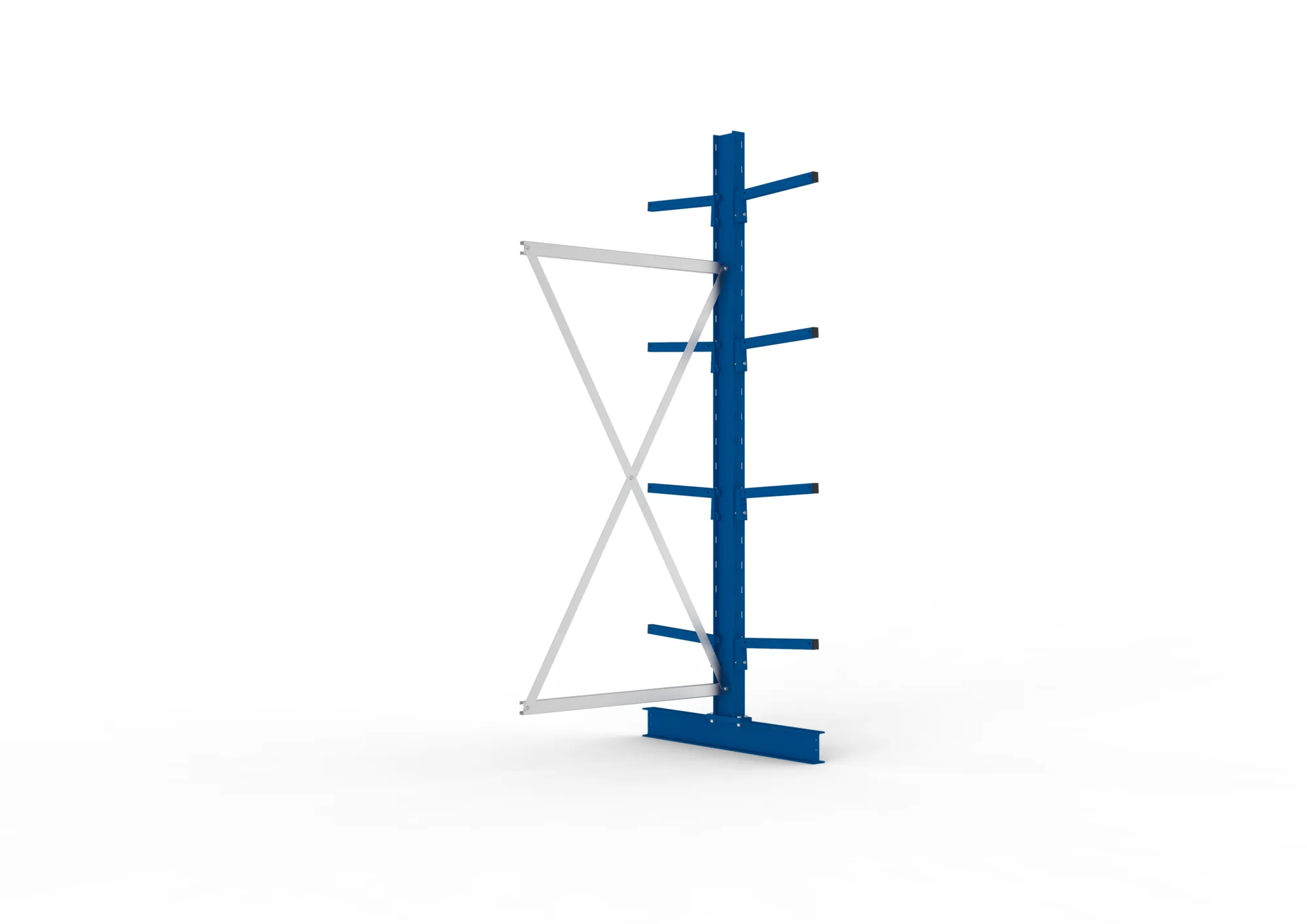 META MULTISTRONG L | Kragarmregal | Anbauregal | 2500 x 1000 x 400 mm | Armlast 220 kg | doppelseitig | 4+1 Ebenen