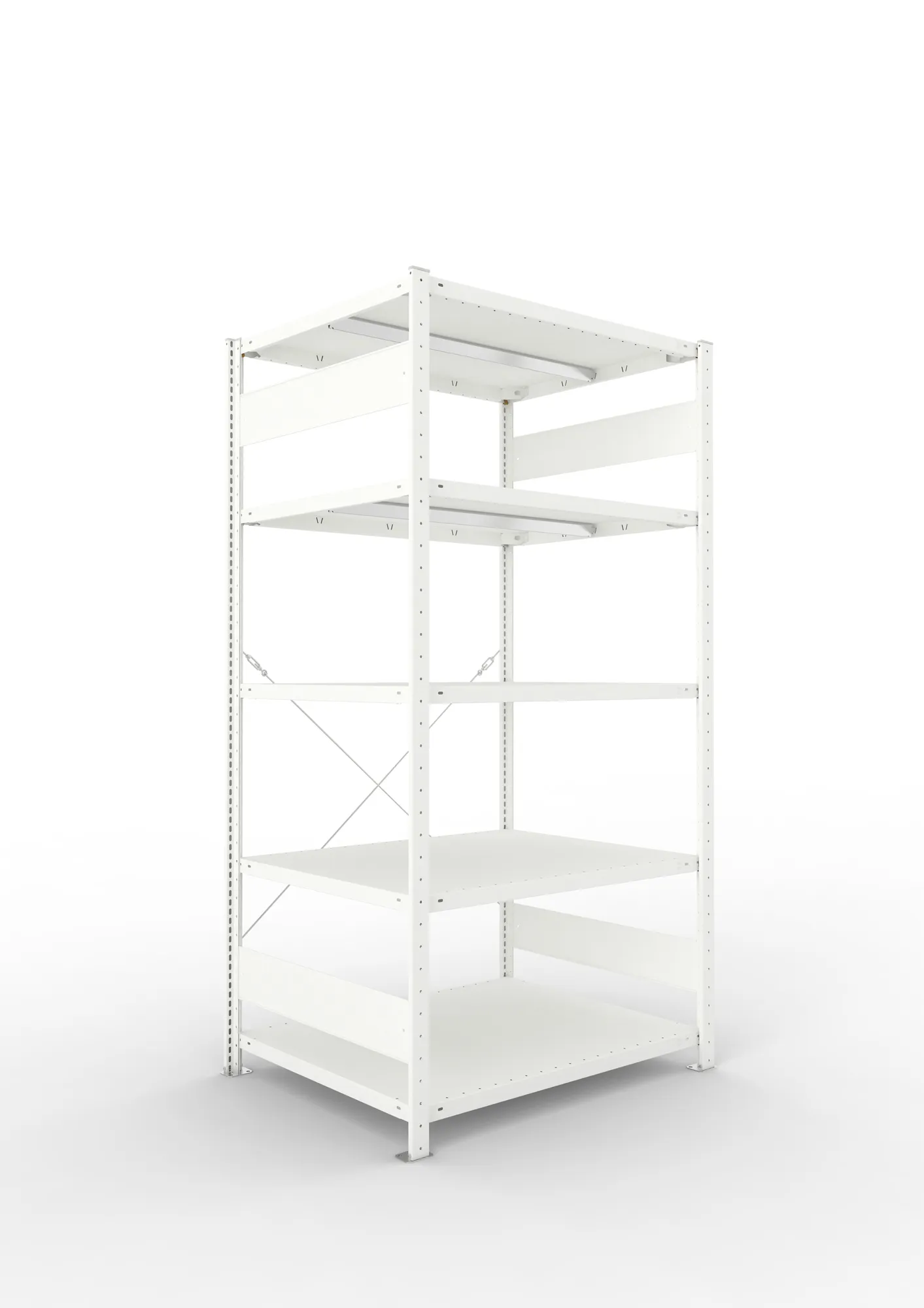 META CLIP | Fachbodenregal | Grundregal | 2000 x 1000 x 800 mm | Fachlast 330 kg | 4+1 Ebenen | RAL 7035