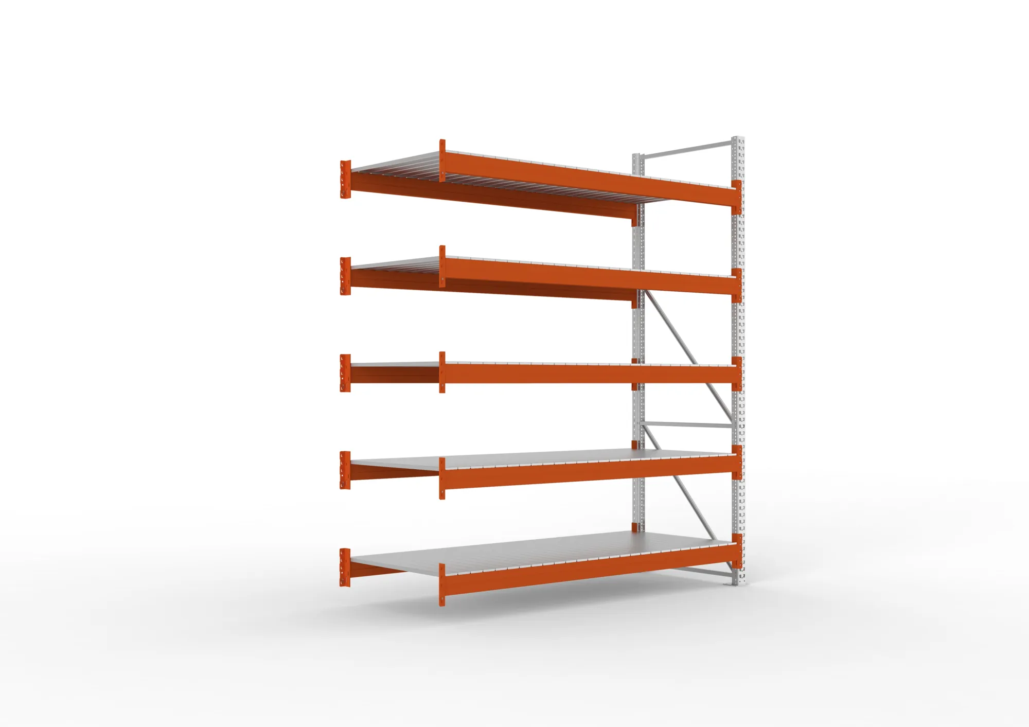 META MULTIPAL | Großfachregal | Anbauregal | 3300 x 2700 x 1100 mm | Fachlast 1900 kg | 5 Ebenen | Stahlpaneele | verzinkt