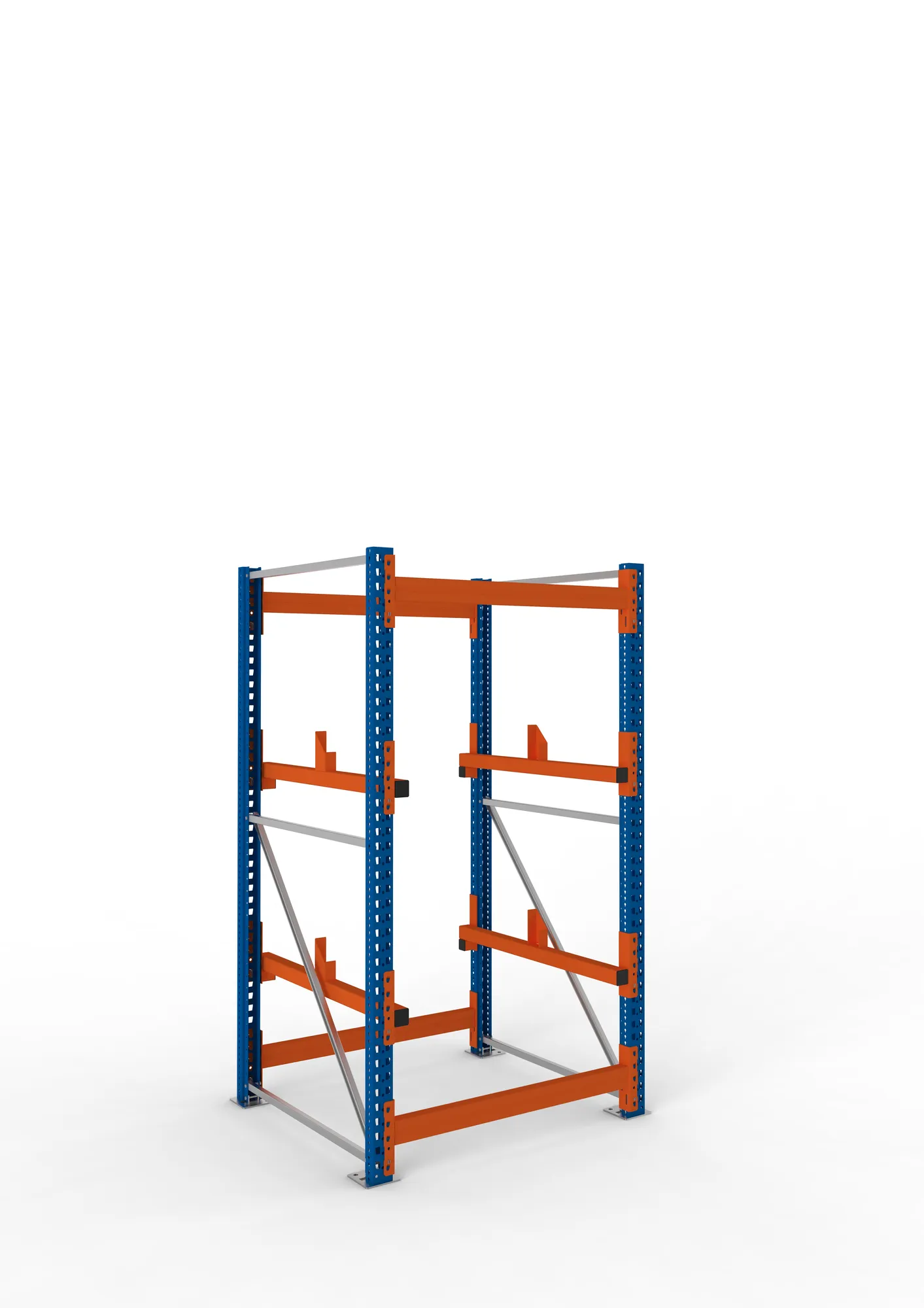 META MULTIPAL | Kabeltrommelregal | Grundregal | 2200 x 1100 x 1100 mm | Feldlast 4000 kg | 2 Ebenen | Typ 1 | RAL 5010