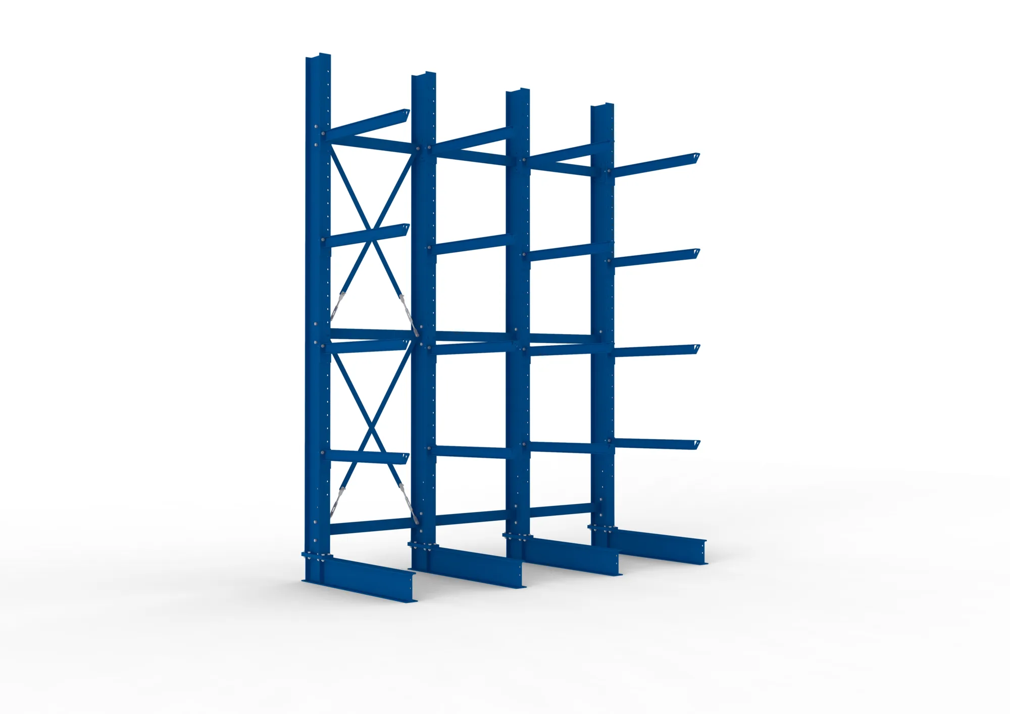 META MULTISTRONG H | Kragarmregal | 3 Felder | 4000 x 3000 x 1000 mm | Armlast 505 kg | einseitig | 4+1 Ebenen