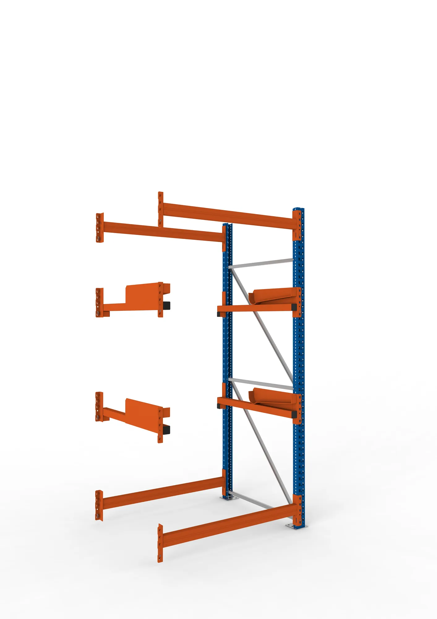META MULTIPAL | Kabeltrommelregal | Anbauregal | 2700 x 1300 x 1100 mm | Feldlast 4000 kg | 2 Ebenen | Typ 2 | RAL 5010