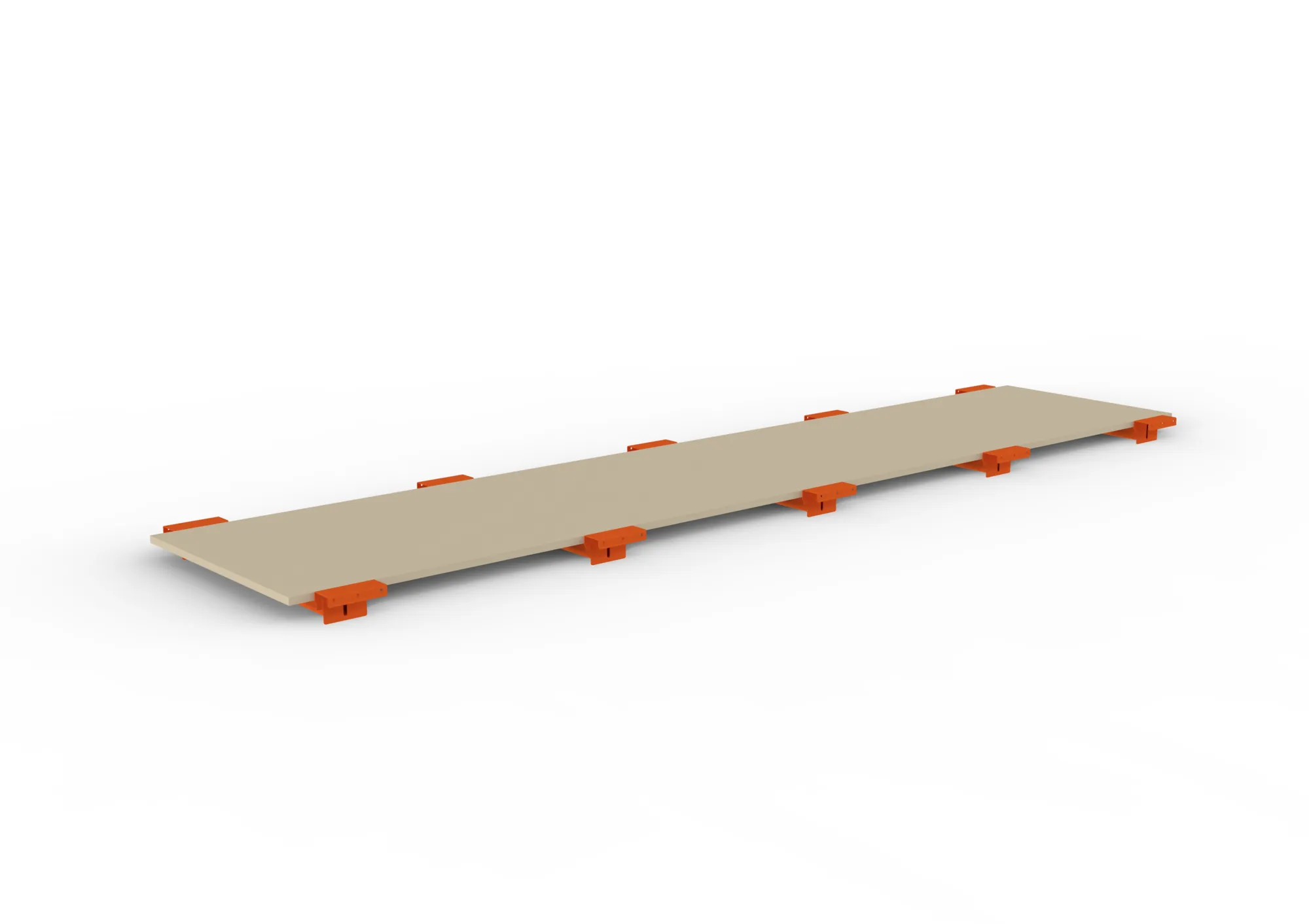 META MULTIPAL | Spanplattenboden 19 mm mit abgesetzten Tiefenauflagen | 3300 x 800 mm