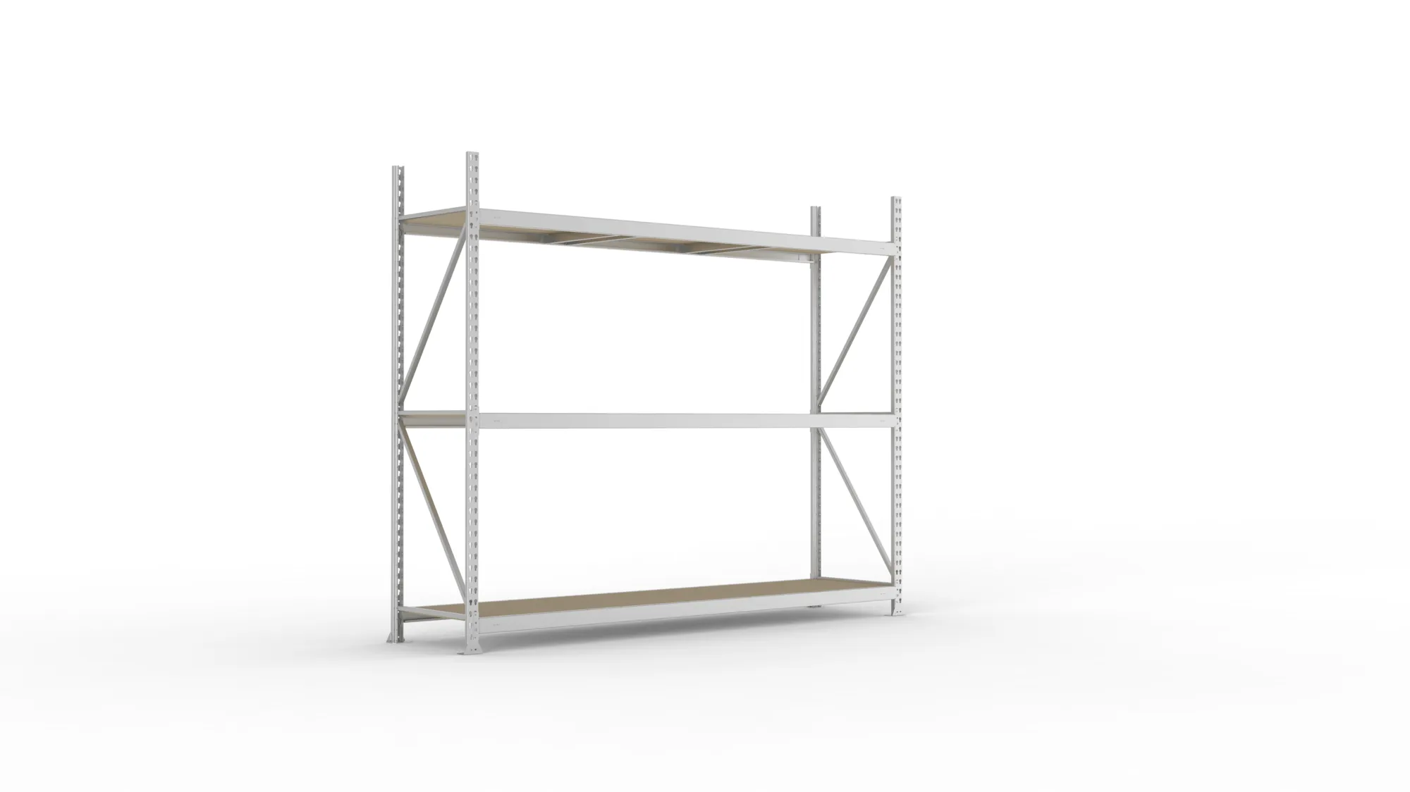 META MINI-RACK Weitspannregal | Grundregal | 2200 x 2600 x 650 mm | Fachlast 490 kg | Spanplattenböden | 3 Ebenen