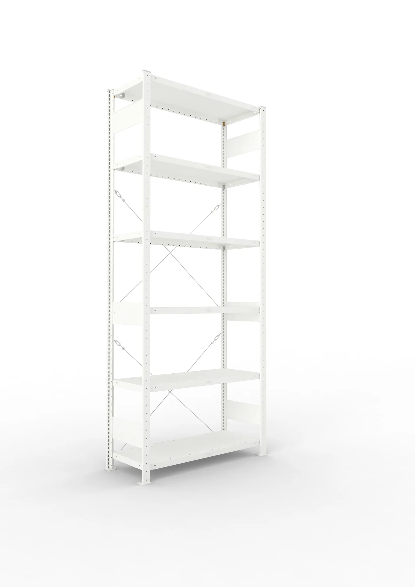 META CLIP | Fachbodenregal | Grundregal | 2500 x 1000 x 400 mm | Fachlast 230 kg | 5+1 Ebenen | RAL 7035