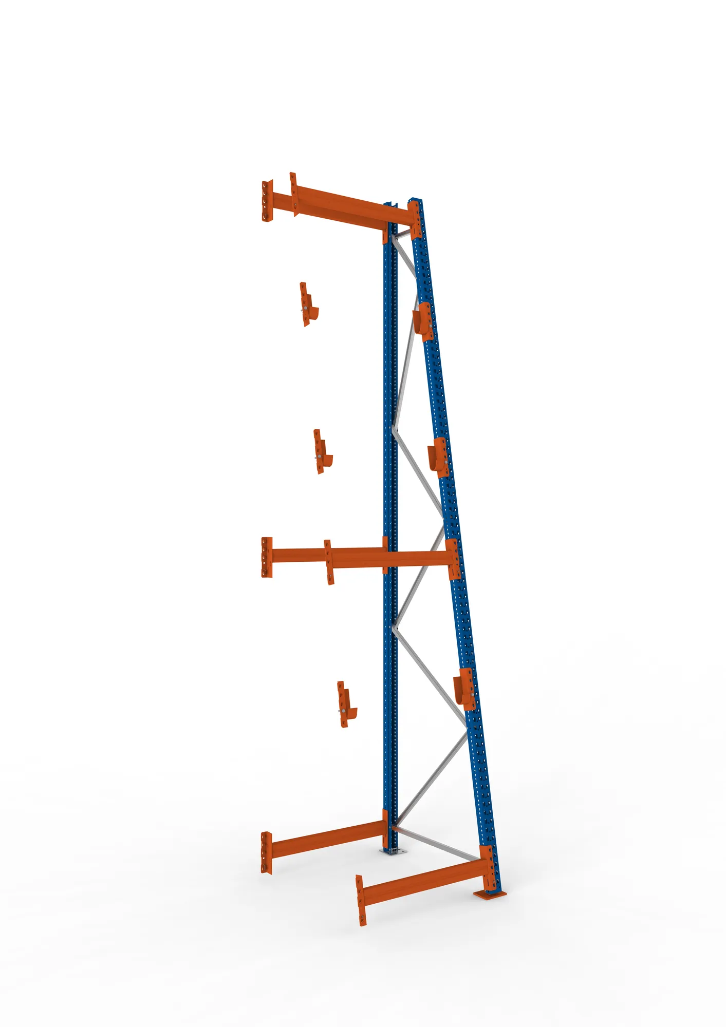 META MULTIPAL | Kabeltrommelregal | Anbauregal | 4400 x 900 x 1100 mm | Feldlast 2250 kg | 3 Ebenen | Typ 3/A-Ständer | RAL 5010