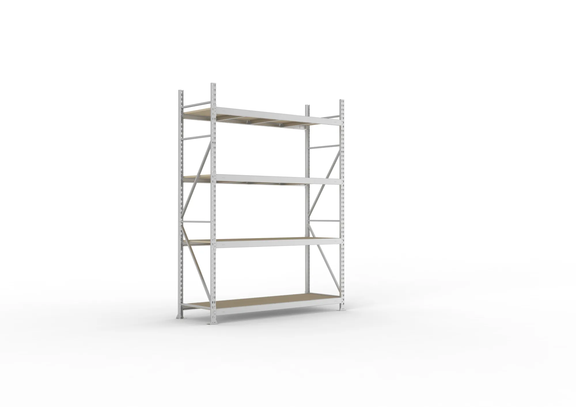META MINI-RACK Weitspannregal | Grundregal | 2500 x 1800 x 650 mm | Fachlast 600 kg | Spanplattenböden | 4 Ebenen