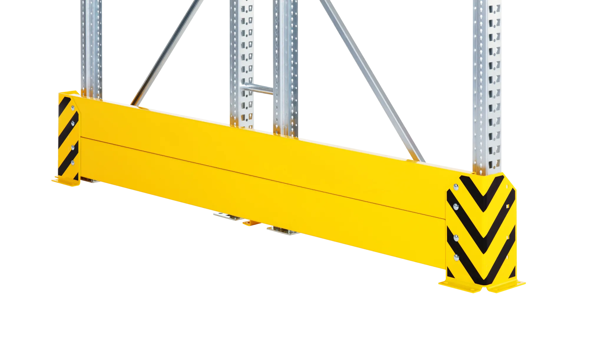safety barrier double rack 1100 + 250 mm RAL 1003 cpl. rack end
