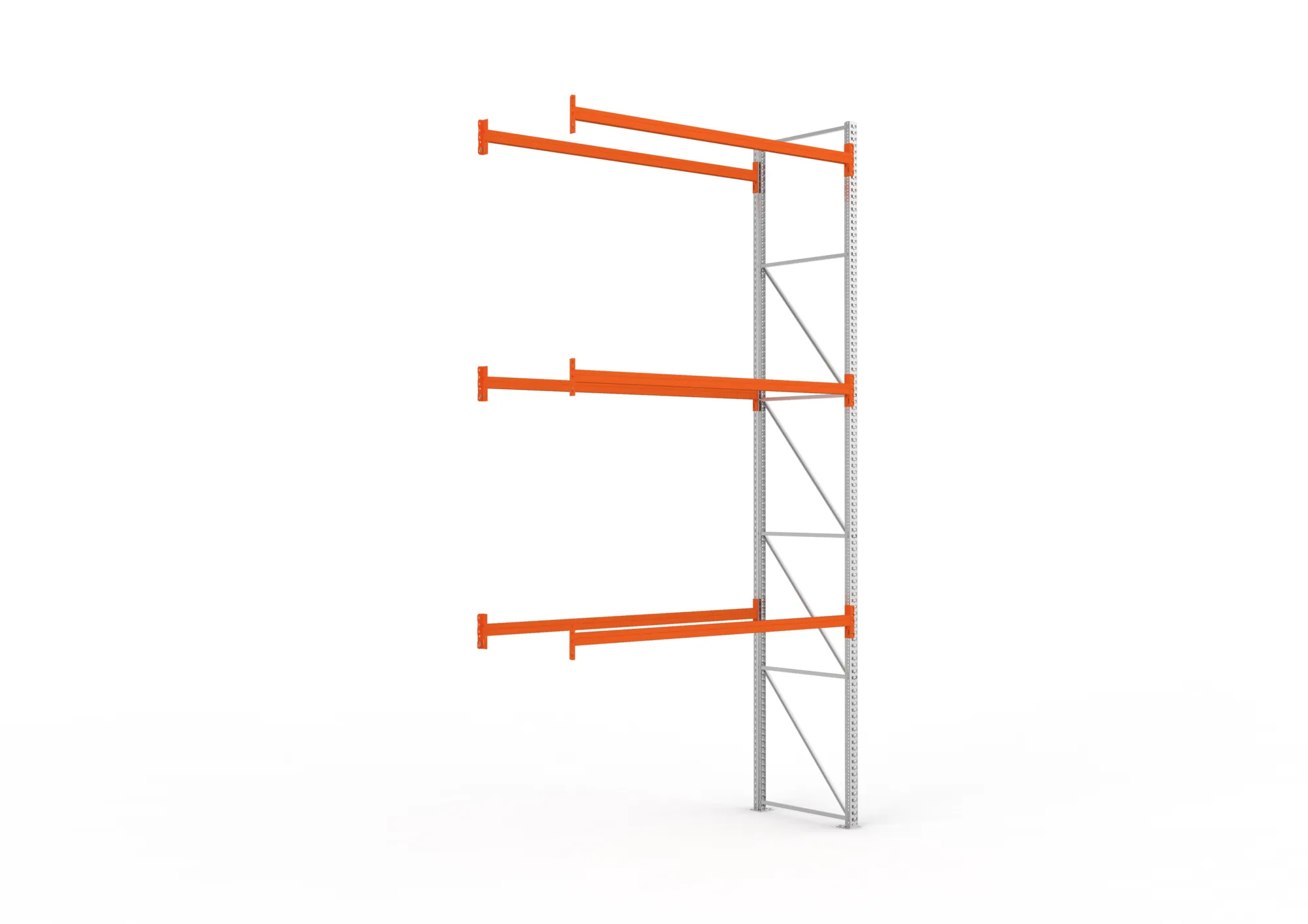 META MULTIPAL | Palettenregal | Anbauregal | 5500 x 2700 x 1100 mm | Fachlast 470 kg | 4 Ebenen | 12 Paletten | verzinkt