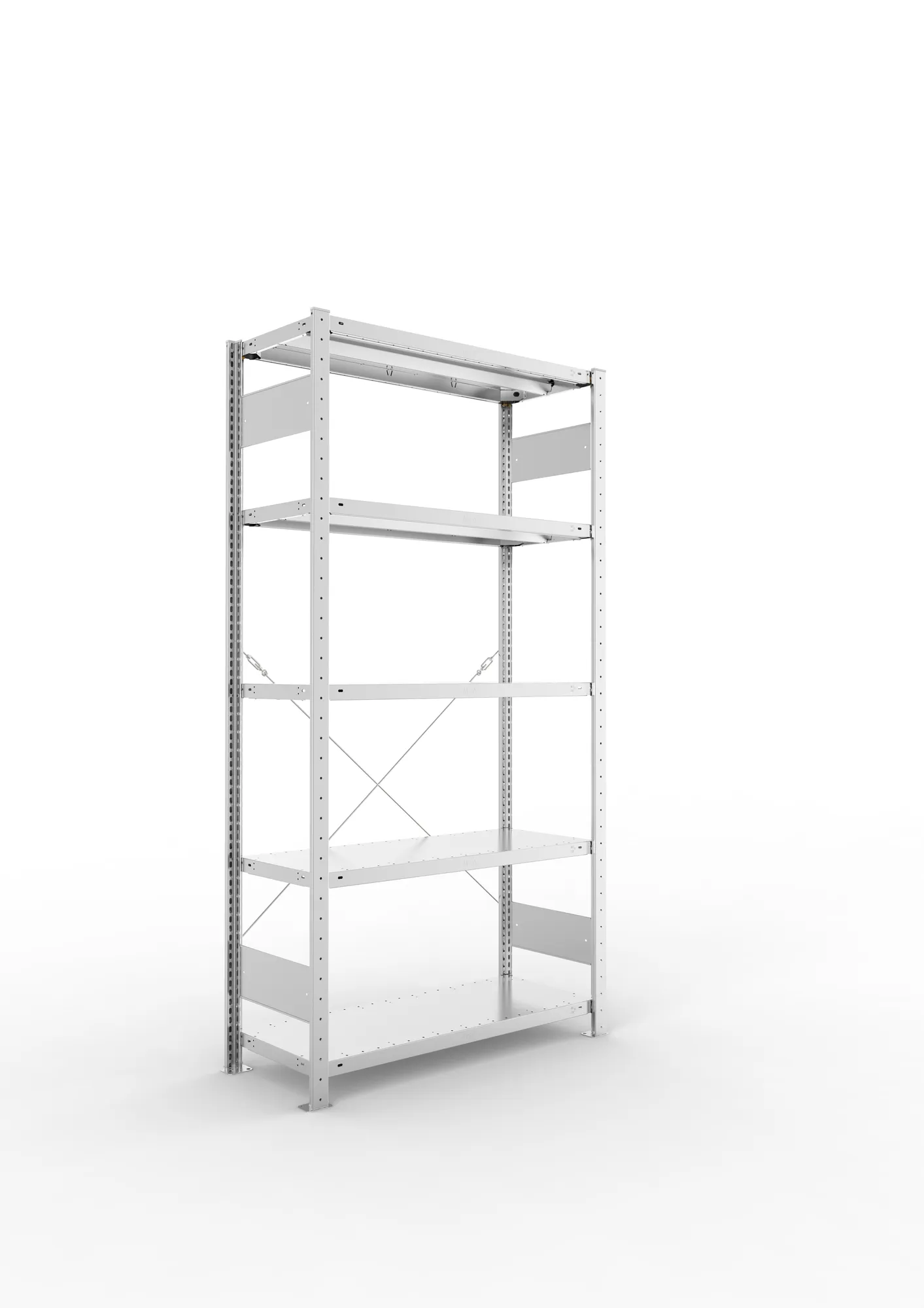 META CLIP | Fachbodenregal | Grundregal | 2000 x 1000 x 400 mm | Fachlast 330 kg | 4+1 Ebenen | verzinkt