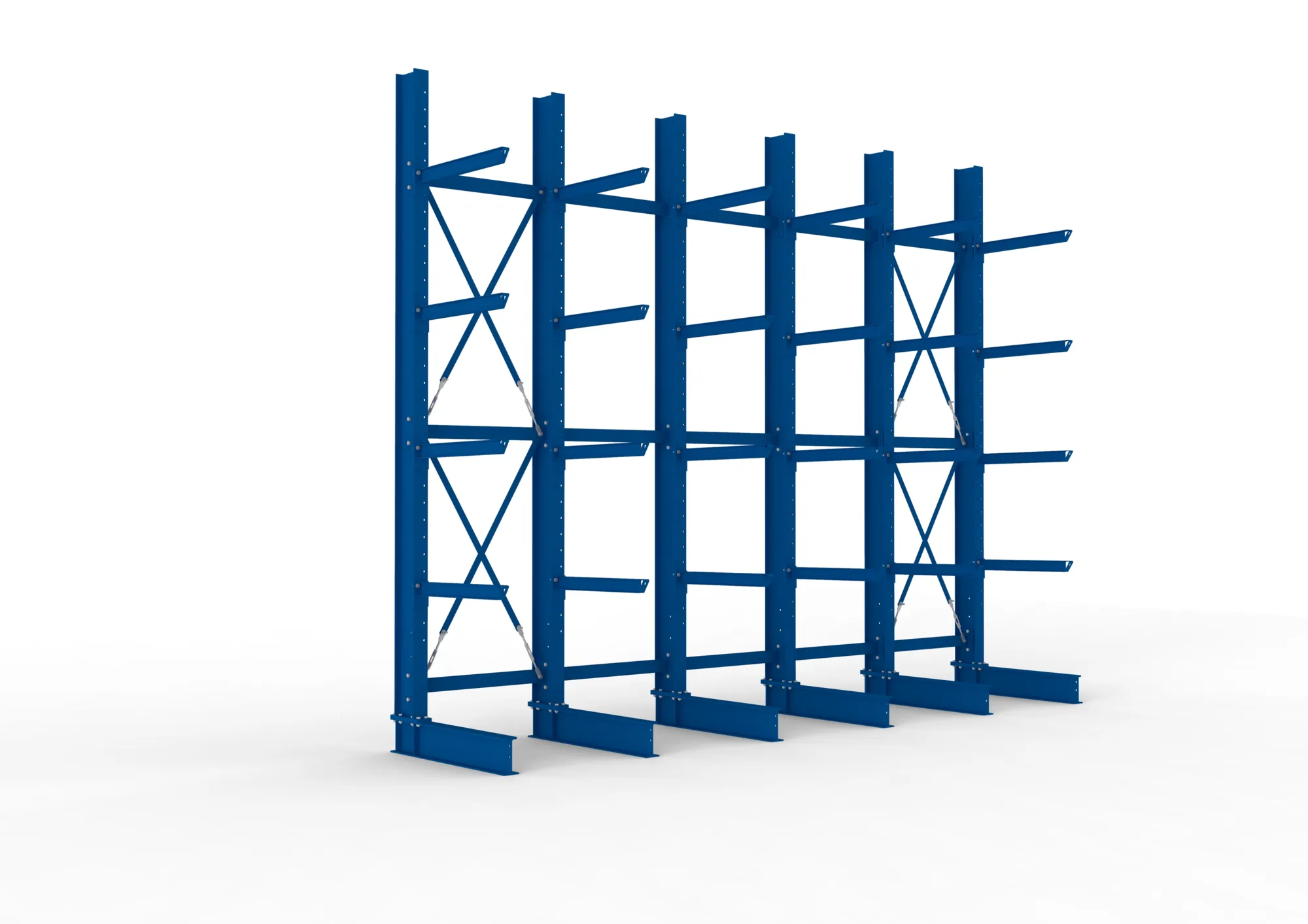 META MULTISTRONG H | Kragarmregal | 5 Felder | 4000 x 5000 x 800 mm | Armlast 630 kg | einseitig | 4+1 Ebenen