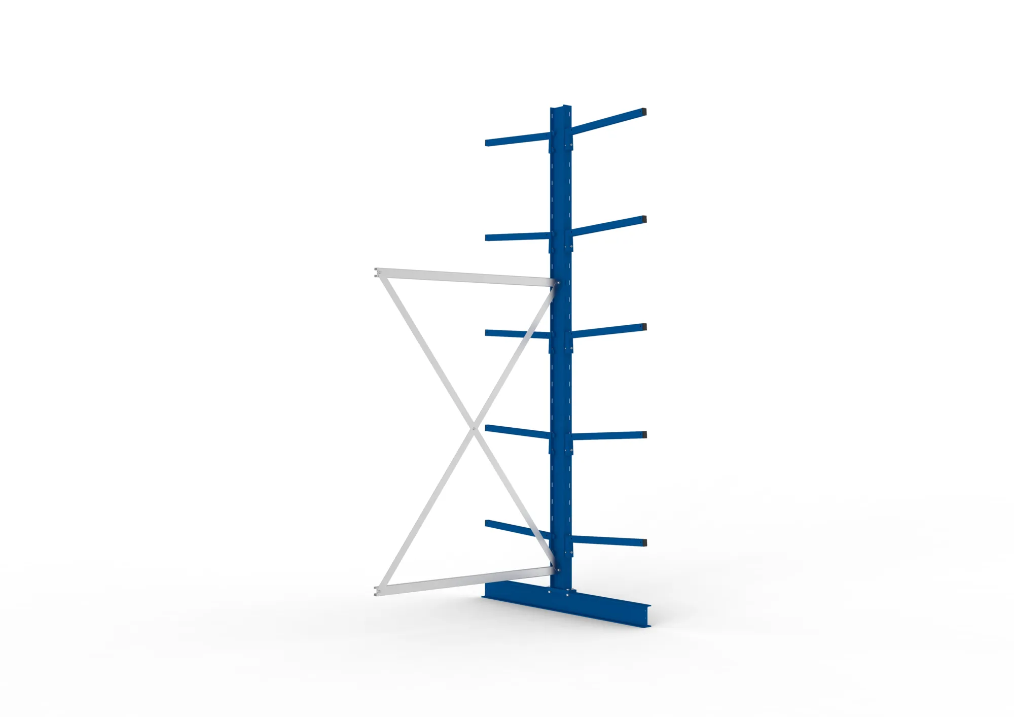 META MULTISTRONG L | Kragarmregal | Anbauregal | 3000 x 1300 x 600 mm | Armlast 140 kg | doppelseitig | 5+1 Ebenen