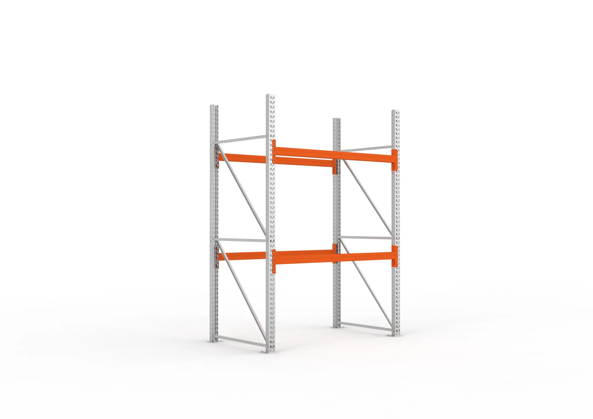 META MULTIPAL | Palettenregal | Grundregal | 2700 x 1825 x 1100 mm | Fachlast 1120 kg | 3 Ebenen | 6 Paletten | verzinkt