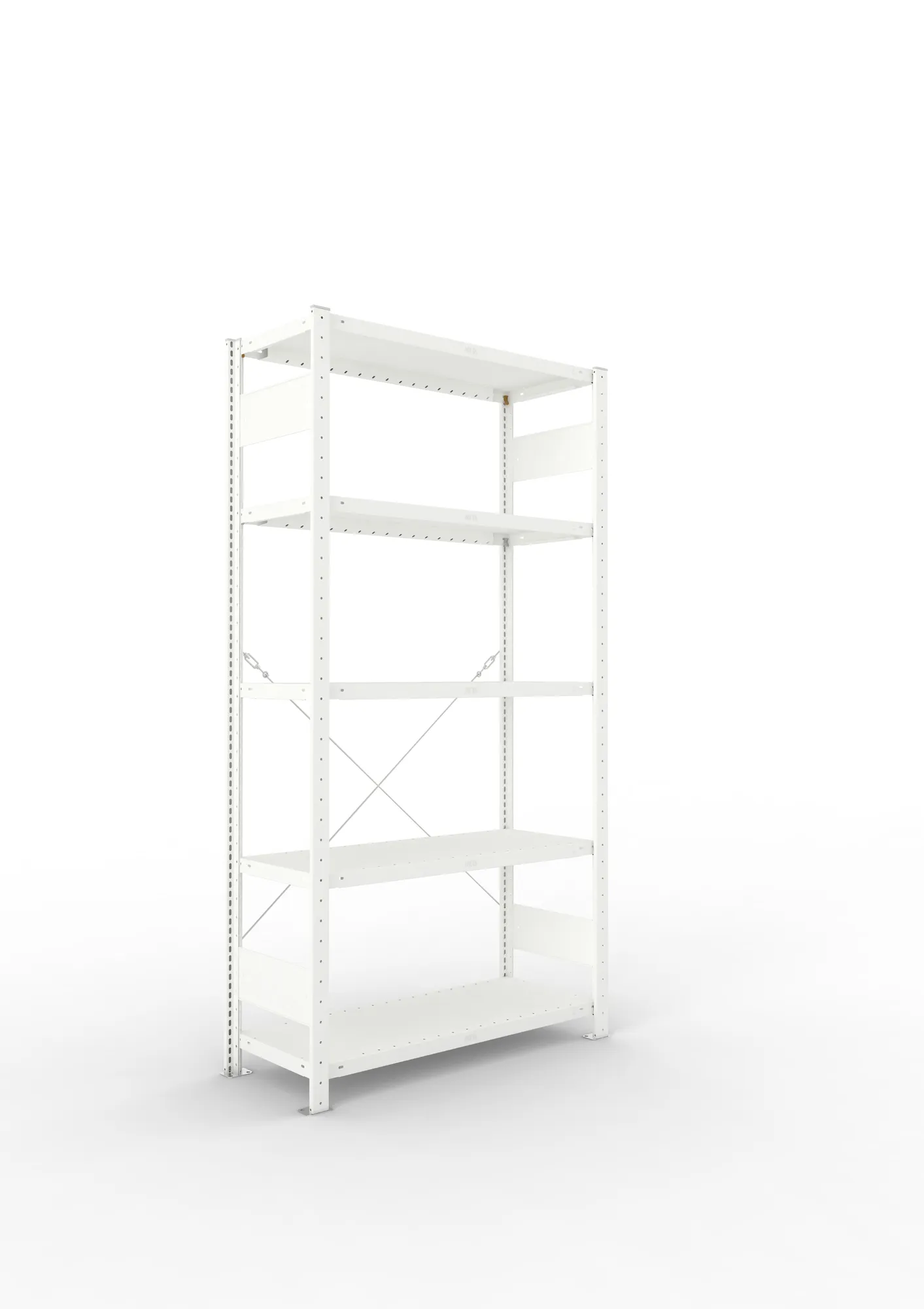 META CLIP | Fachbodenregal | Grundregal | 2000 x 1000 x 400 mm | Fachlast 230 kg | 4+1 Ebenen | RAL 7035