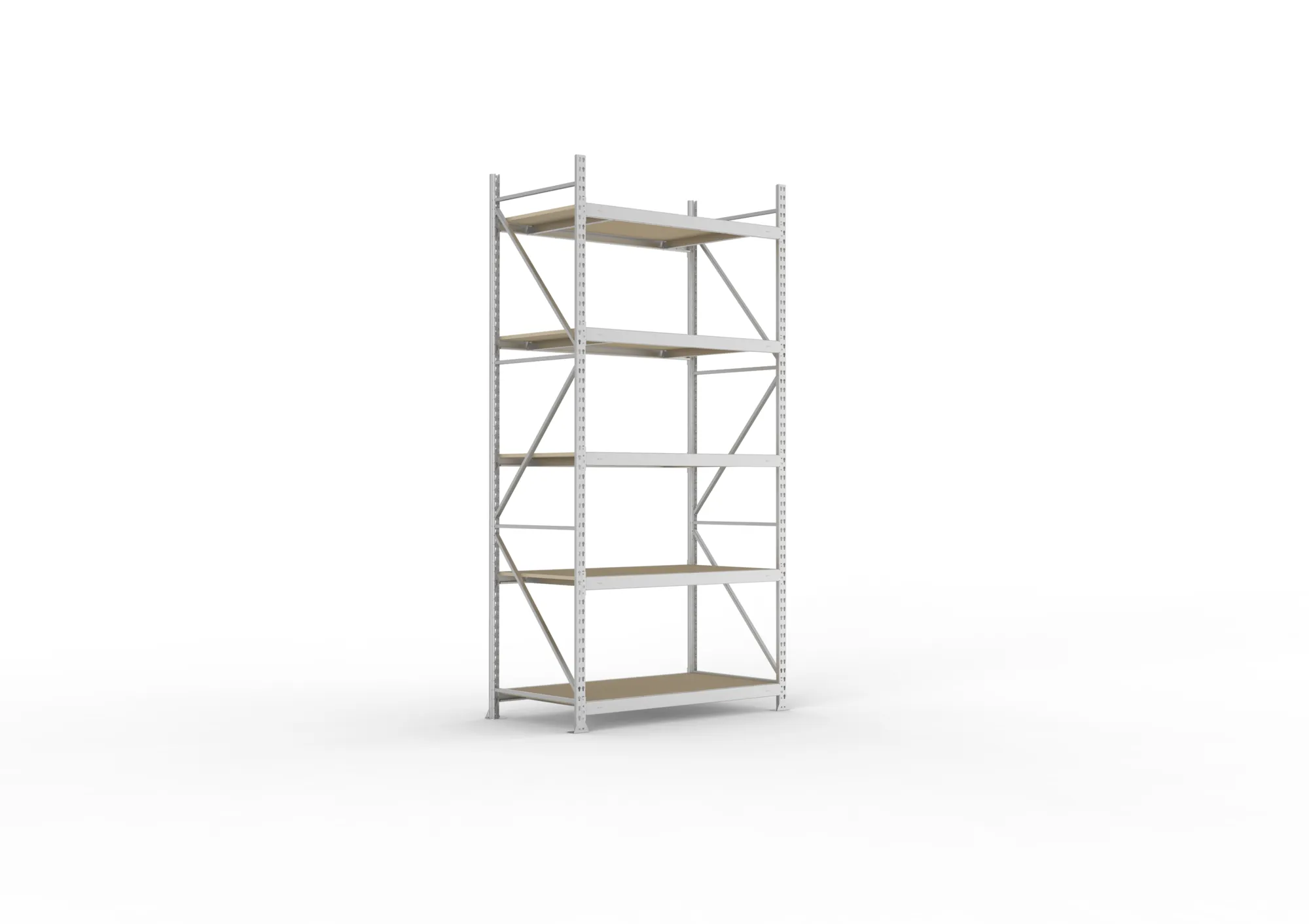 META MINI-RACK Weitspannregal | Grundregal | 3000 x 1400 x 800 mm | Fachlast 600 kg | Spanplattenböden | 5 Ebenen