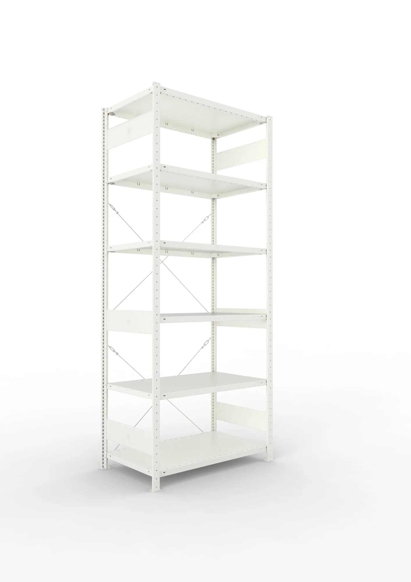 META CLIP | Fachbodenregal | Grundregal | 2500 x 1000 x 600 mm | Fachlast 150 kg | 5+1 Ebenen | RAL 7035