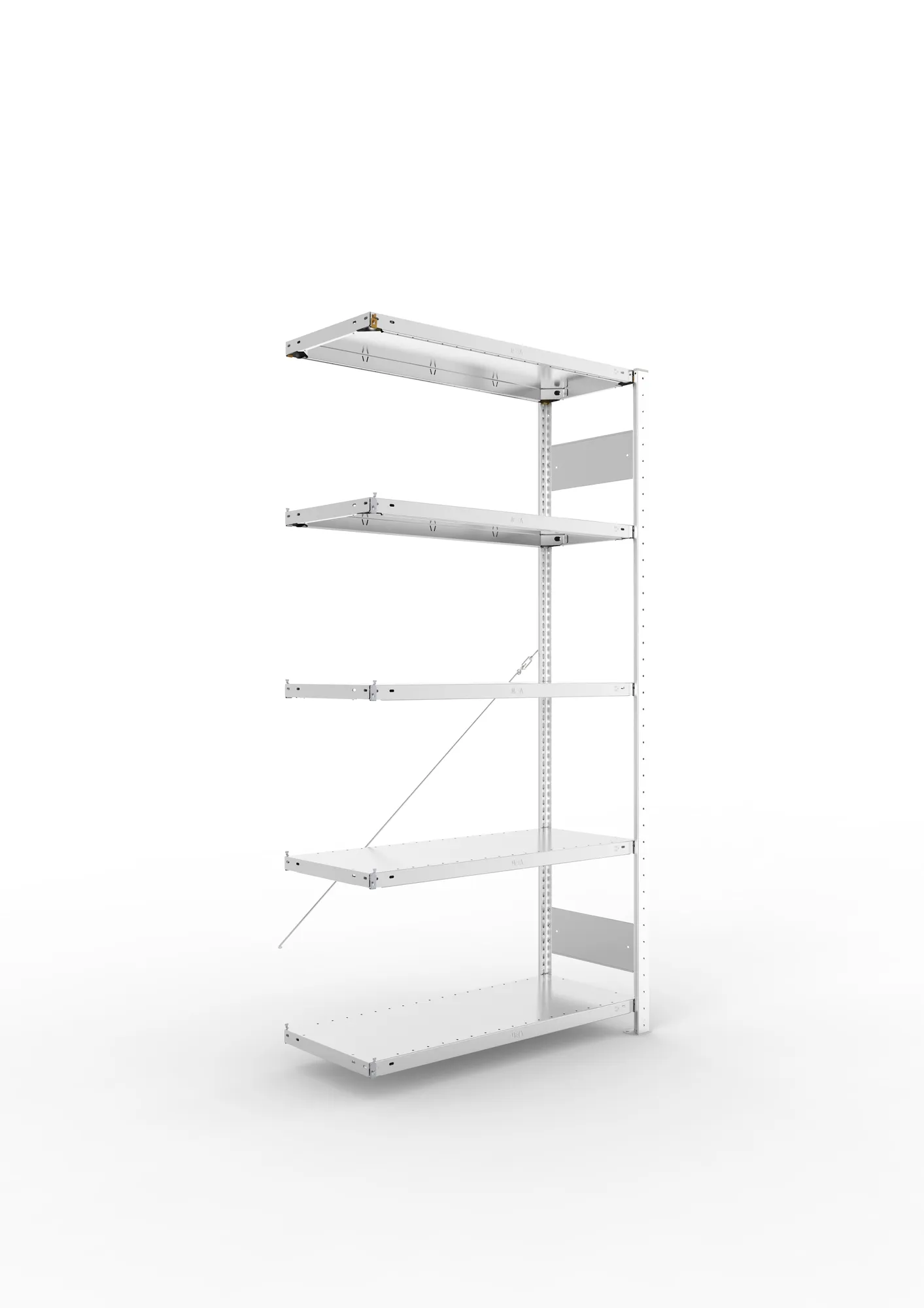 META CLIP S3 | Fachbodenregal | Anbauregal | 2000 x 1000 x 400 mm | Fachlast 150 kg | 4+1 Ebenen | verzinkt