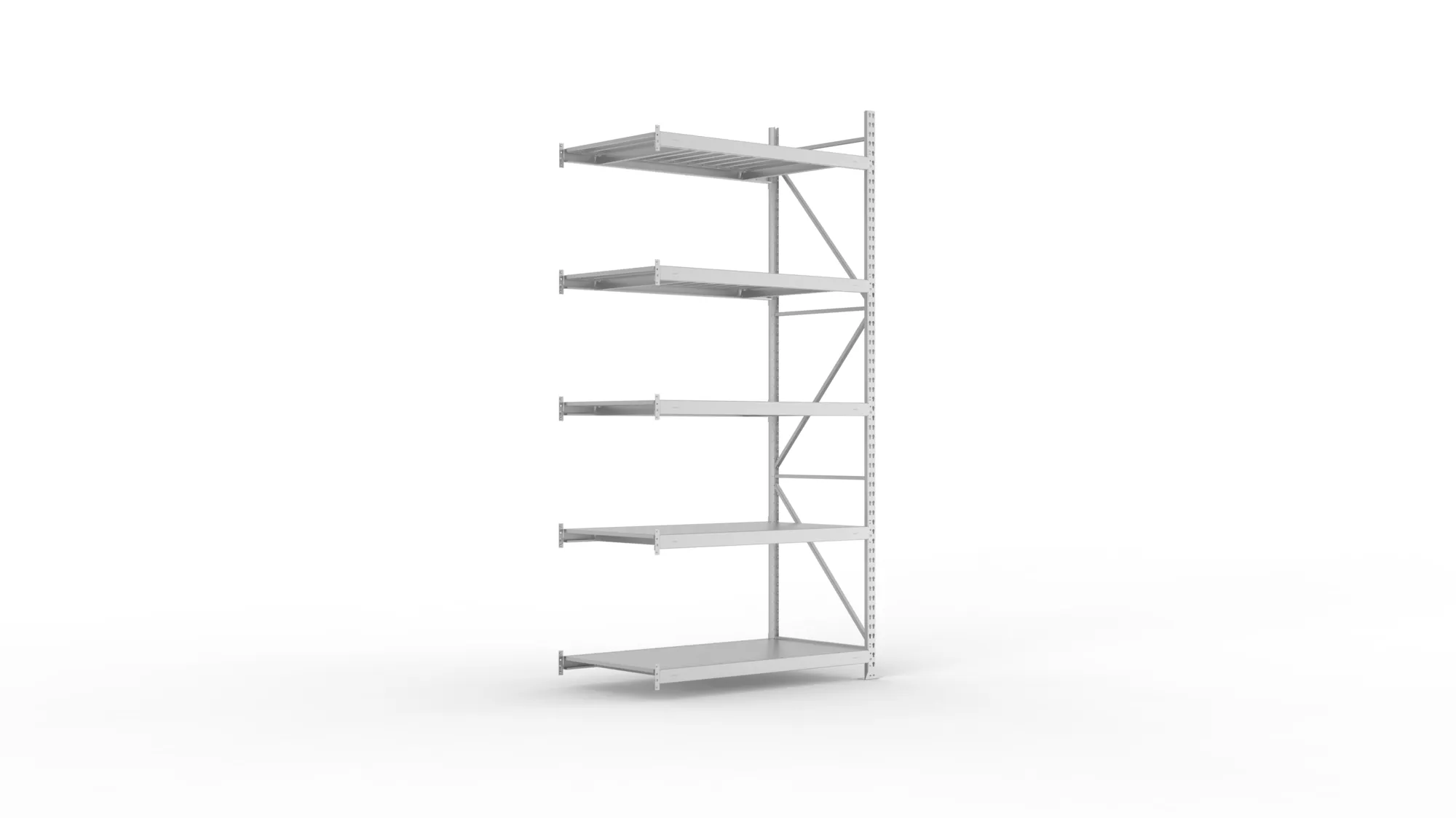 META MINI-RACK Weitspannregal | Anbauregal | 3000 x 1400 x 800 mm | Fachlast 600 kg | Stahlpaneelböden | 5 Ebenen