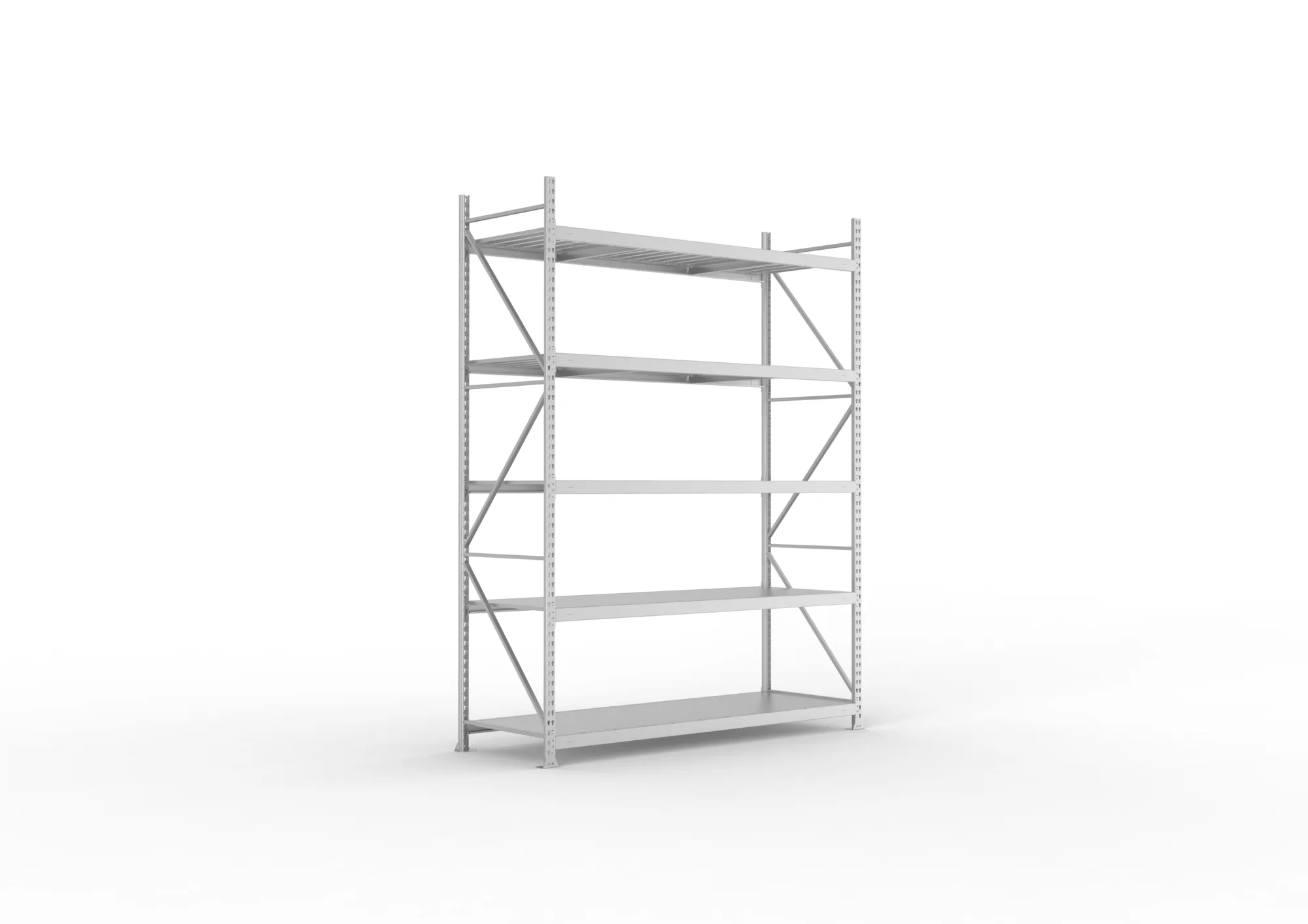 META MINI-RACK Weitspannregal | Grundregal | 3000 x 2200 x 800 mm | Fachlast 600 kg | Stahlpaneelböden | 5 Ebenen