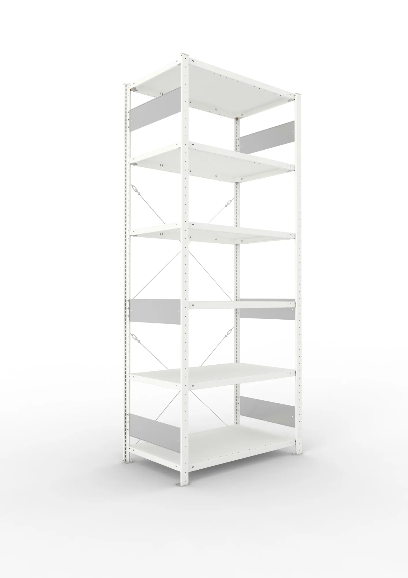 META CLIP S3 | Fachbodenregal | Grundregal | 2500 x 1000 x 600 mm | Fachlast 150 kg | 5+1 Ebenen | RAL 7035