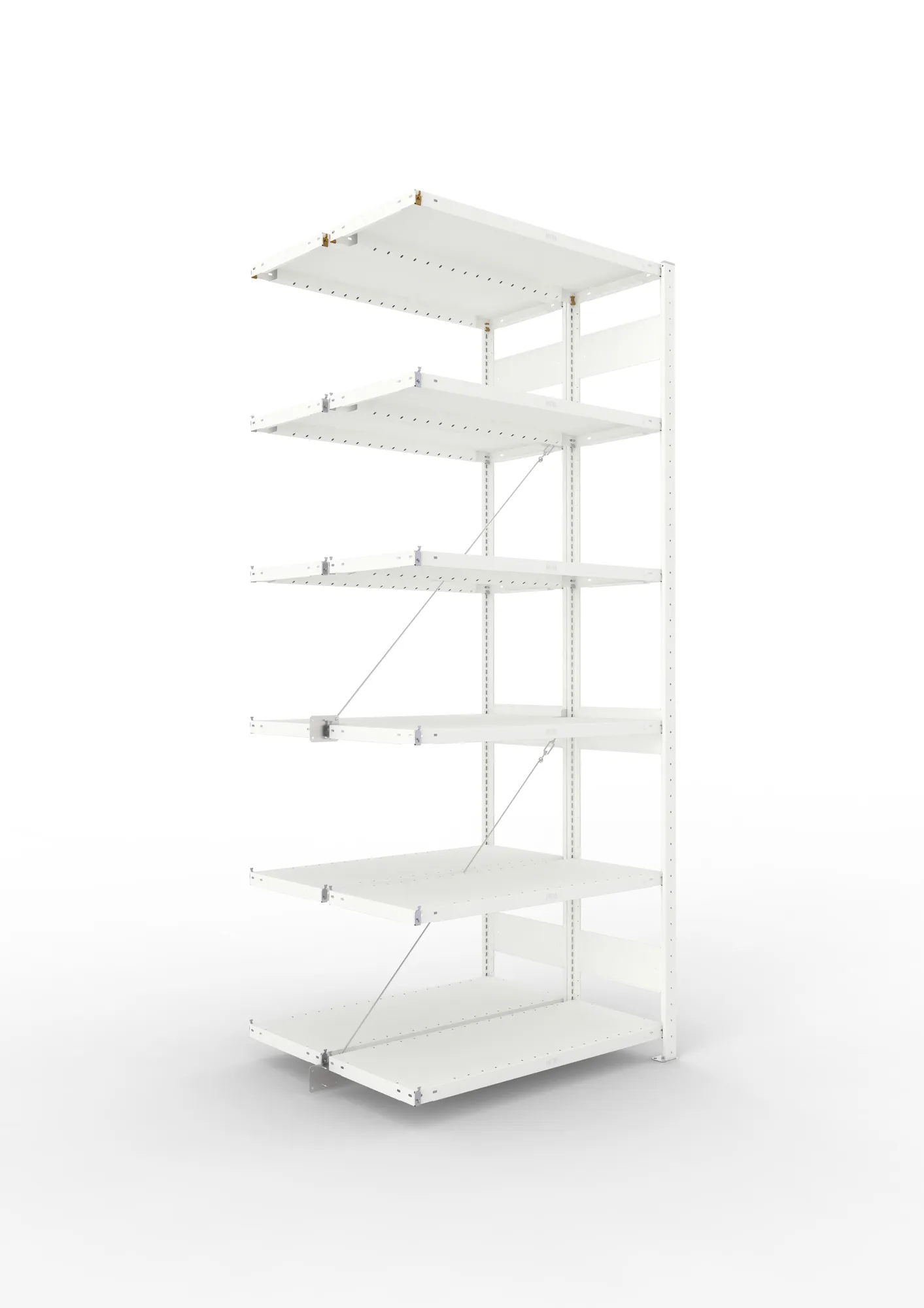 META CLIP | Fachbodenregal | Doppel-Anbauregal | 2500 x 1000 x 400 mm | Fachlast 230 kg | 5+1 Ebenen | RAL 7035