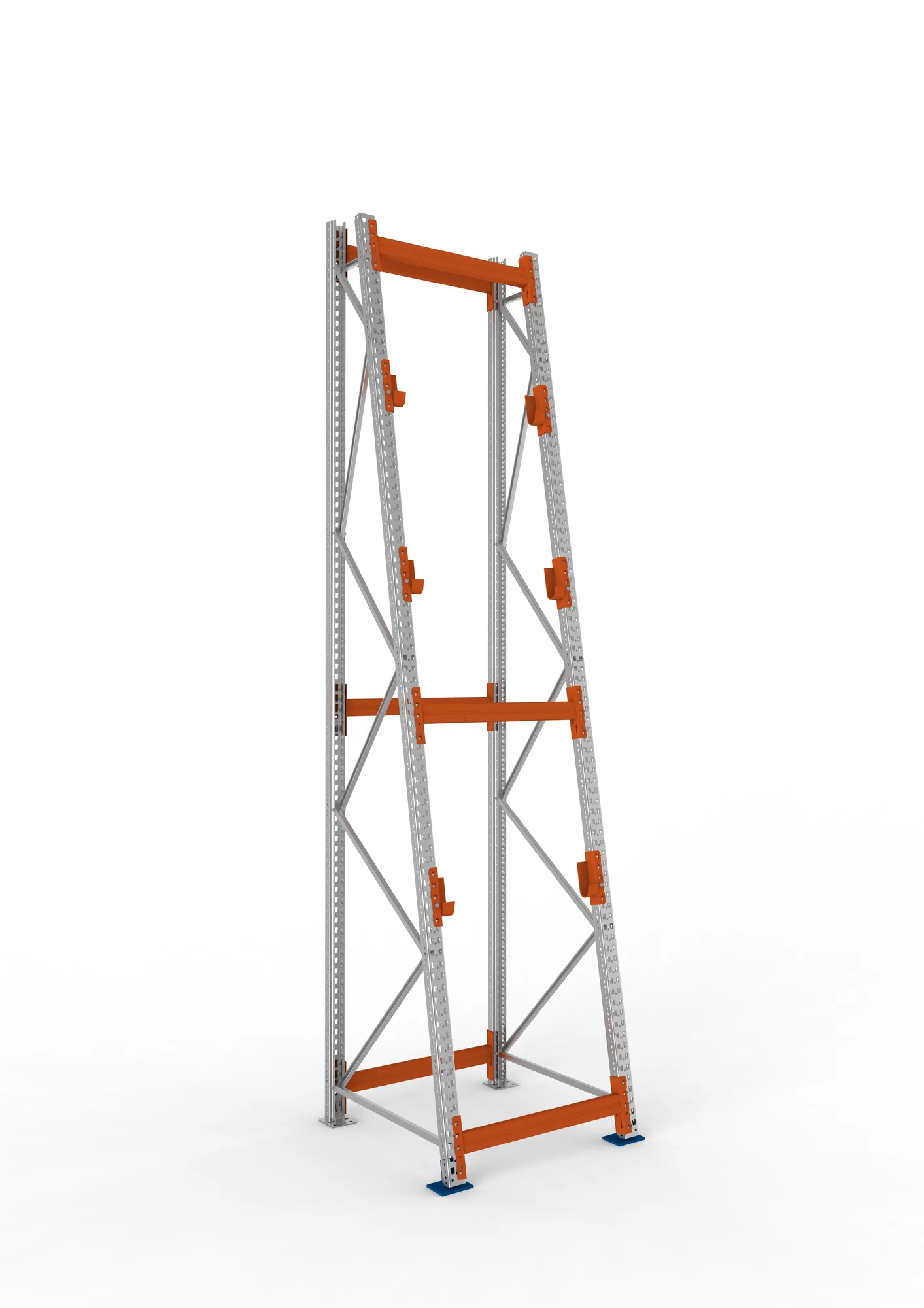 META MULTIPAL | Kabeltrommelregal | Grundregal | 4400 x 900 x 1100 mm | Feldlast 2250 kg | 3 Ebenen | Typ 3/A-Ständer | verzinkt