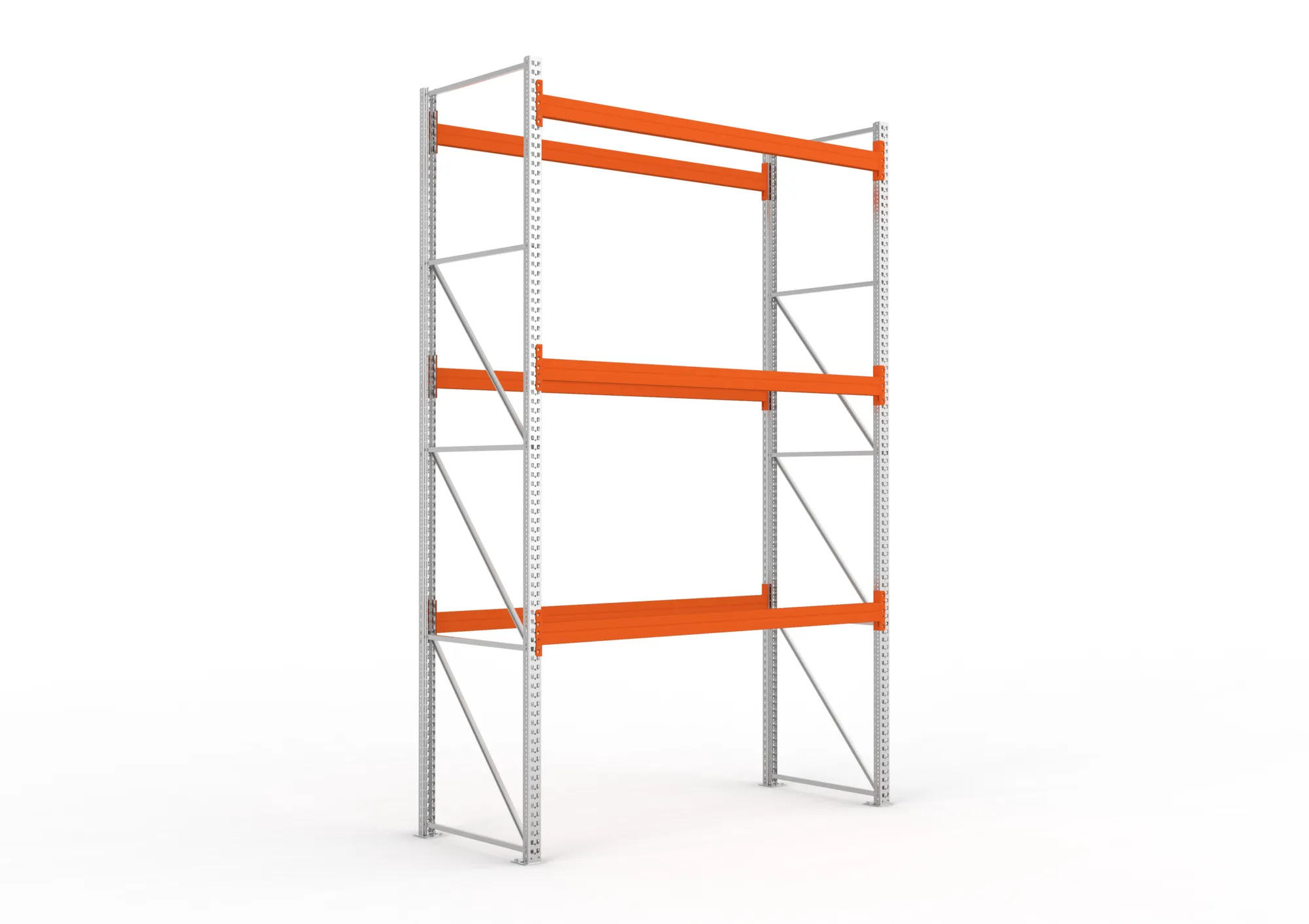 META MULTIPAL | Palettenregal | Grundregal | 4400 x 2700 x 1100 mm | Fachlast 940 kg | 4 Ebenen | 12 Paletten | verzinkt