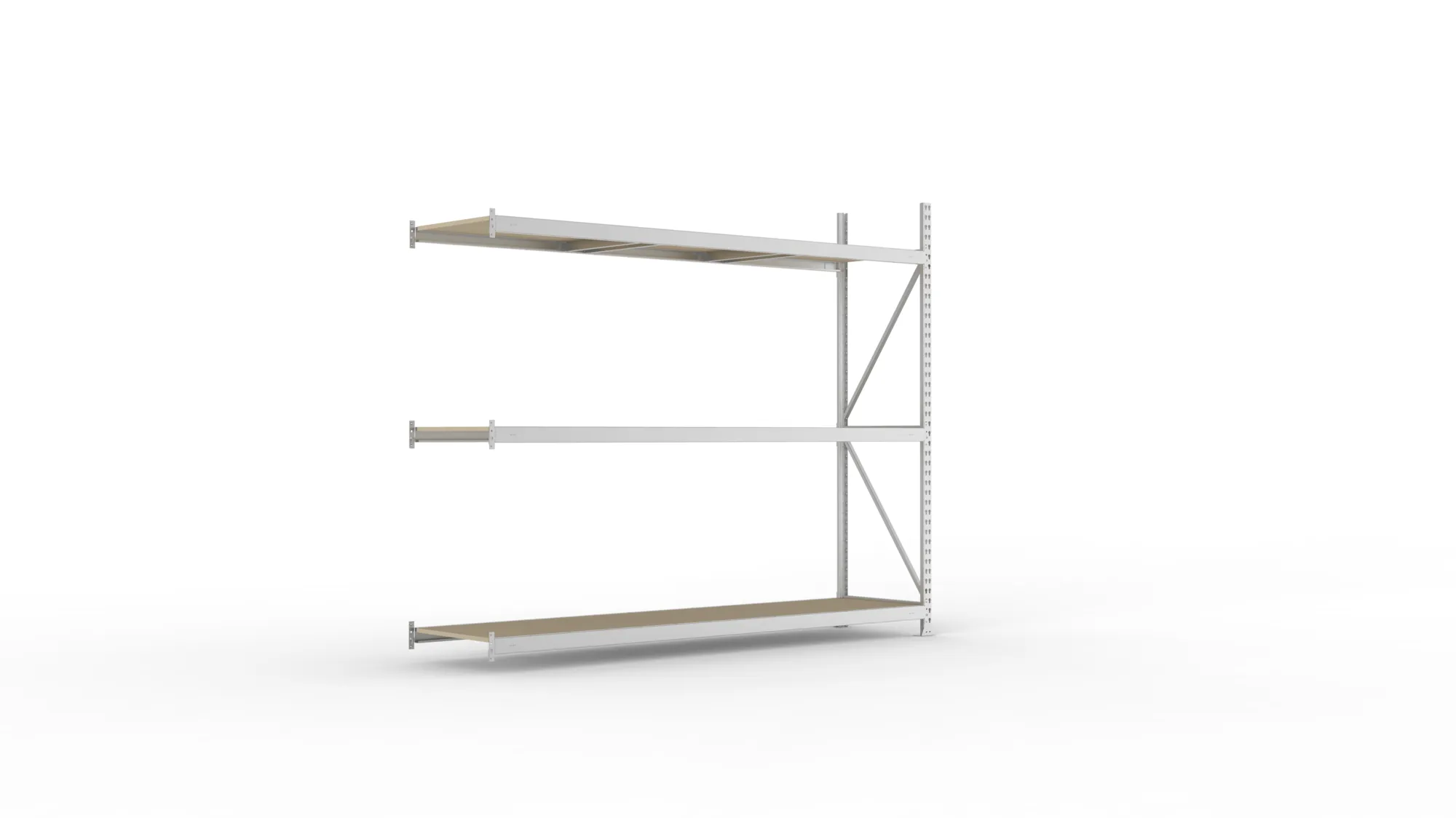 META MINI-RACK Weitspannregal | Anbauregal | 2200 x 2600 x 650 mm | Fachlast 490 kg | Spanplattenböden | 3 Ebenen