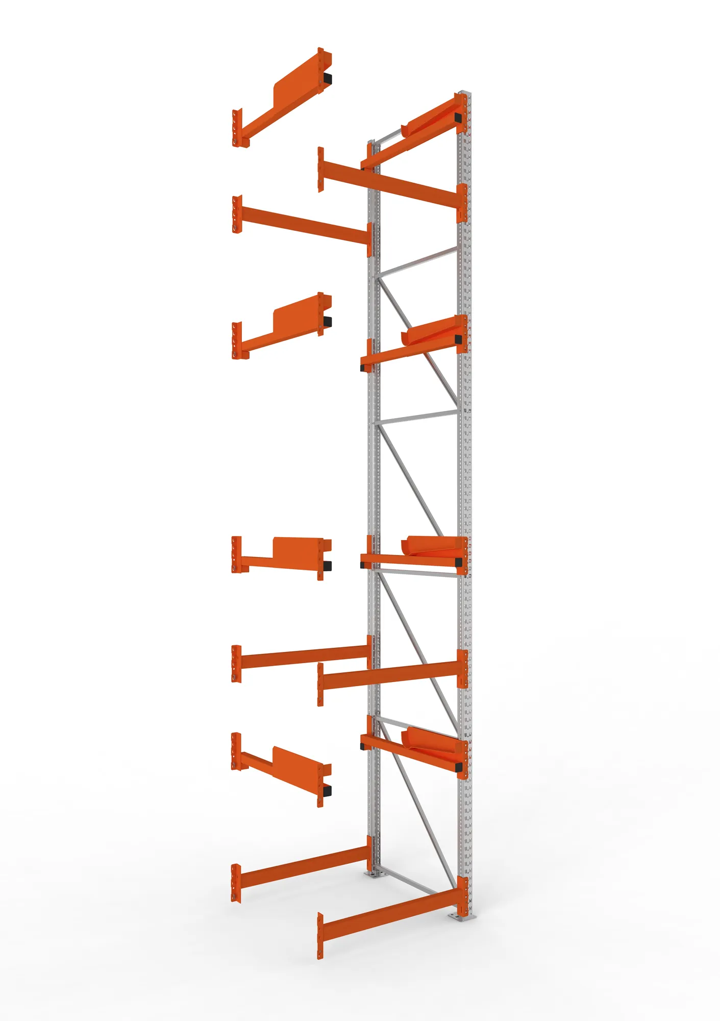 META MULTIPAL | Kabeltrommelregal | Anbauregal | 5500 x 1100 x 1100 mm | Feldlast 5500 kg | 4 Ebenen | Typ 2 | RAL 5010