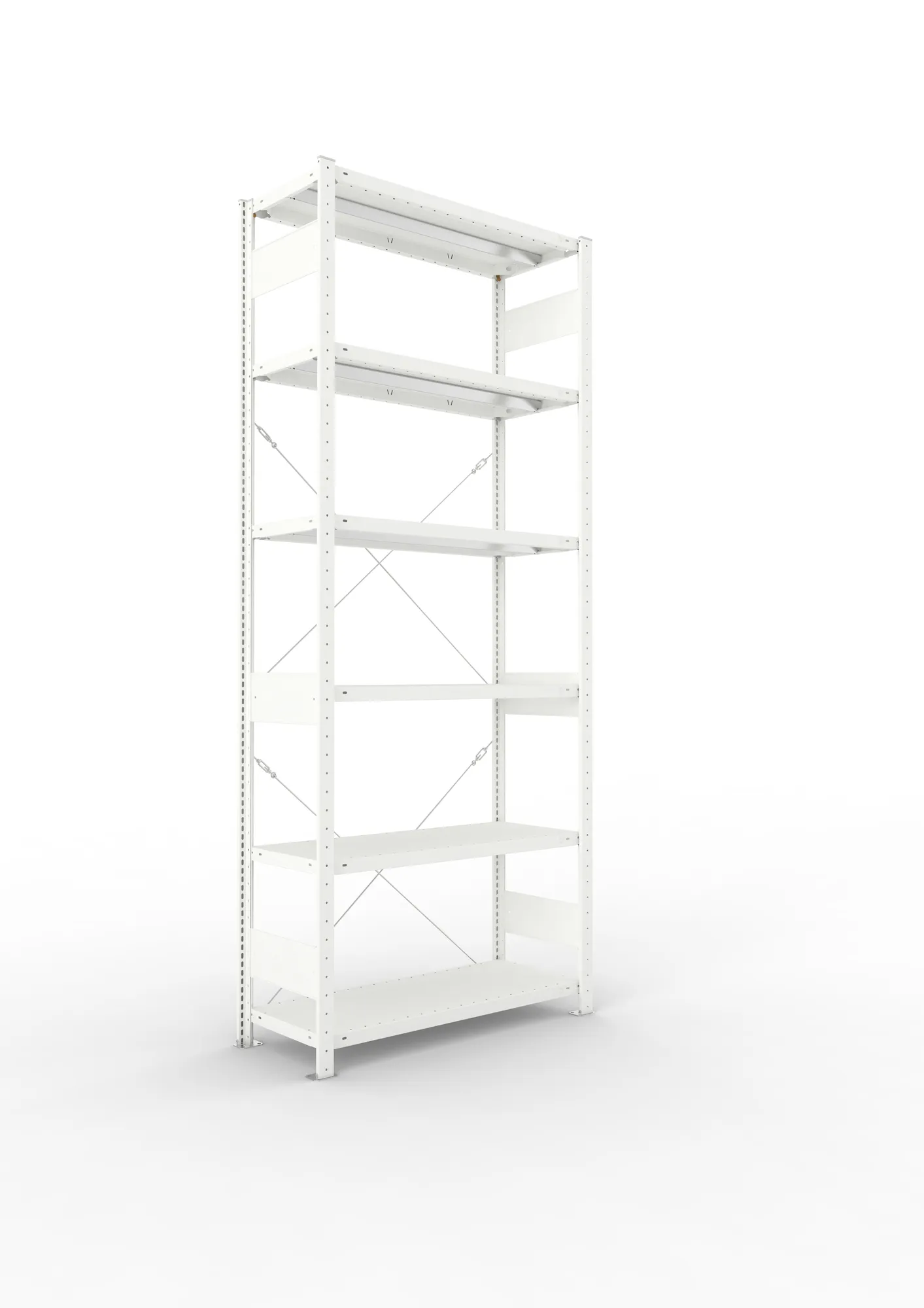 META CLIP | Fachbodenregal | Grundregal | 2500 x 1000 x 400 mm | Fachlast 330 kg | 5+1 Ebenen | RAL 7035
