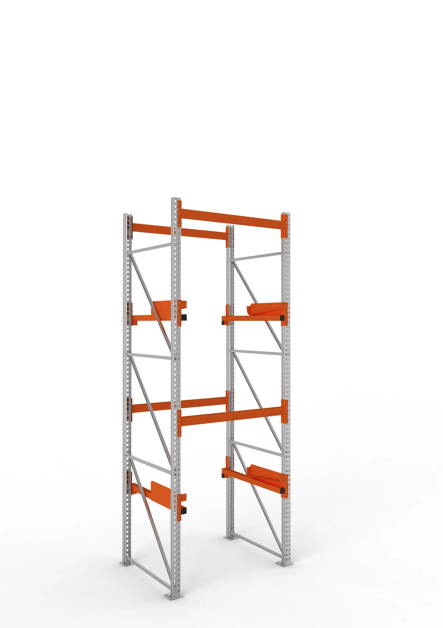 META MULTIPAL | Kabeltrommelregal | Grundregal | 3800 x 1300 x 1100 mm | Feldlast 4000 kg | 2 Ebenen | Typ 2 | RAL 5010