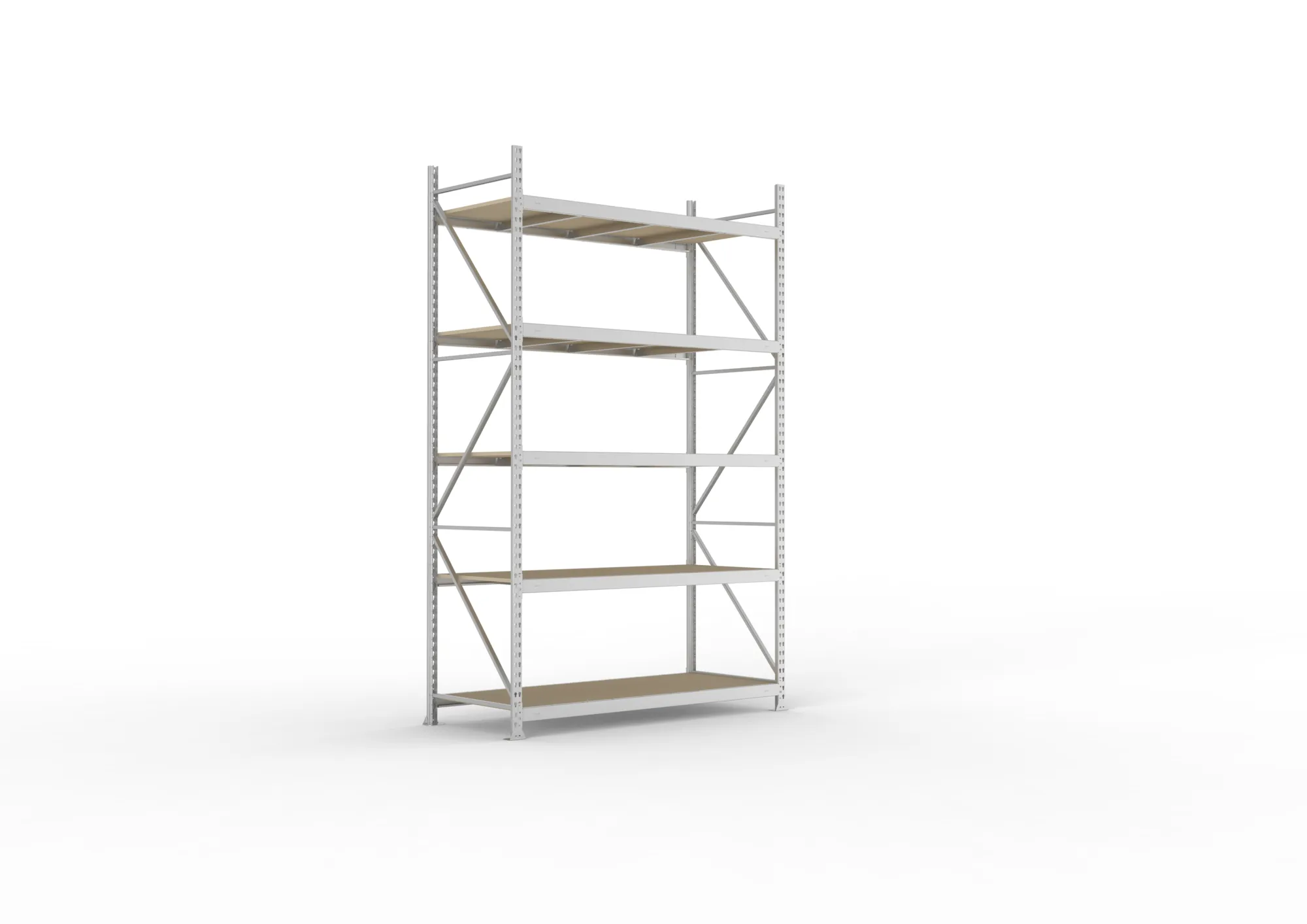 META MINI-RACK Weitspannregal | Grundregal | 3000 x 1800 x 800 mm | Fachlast 600 kg | Spanplattenböden | 5 Ebenen