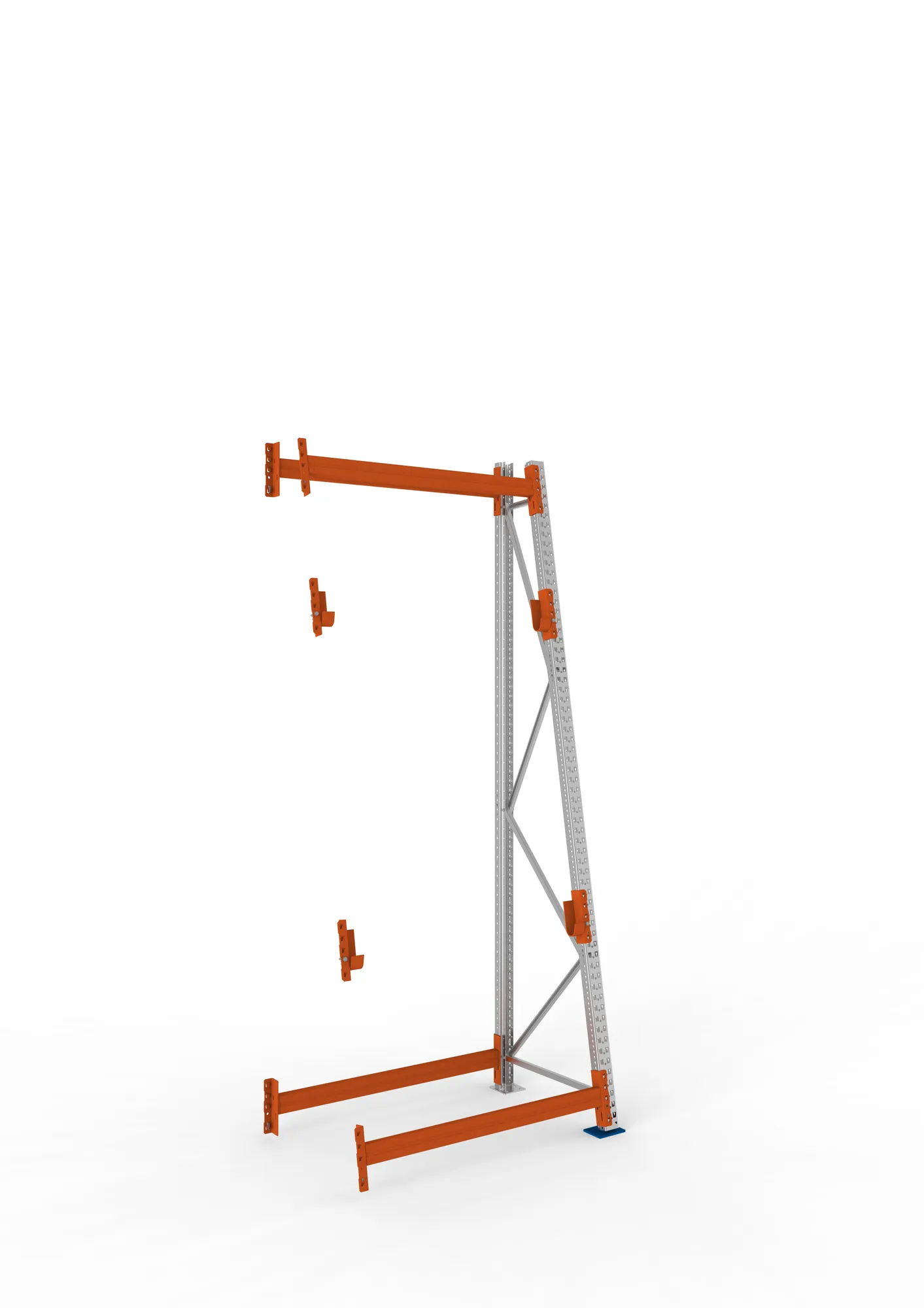META MULTIPAL | Kabeltrommelregal | Anbauregal | 3300 x 1300 x 900 mm | Feldlast 1500 kg | 2 Ebenen | Typ 3/A-Ständer | verzinkt